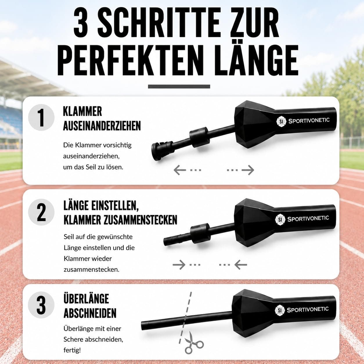 SPORTIVONETIC® Springseil für Erwachsene & Kinder – Bild 2