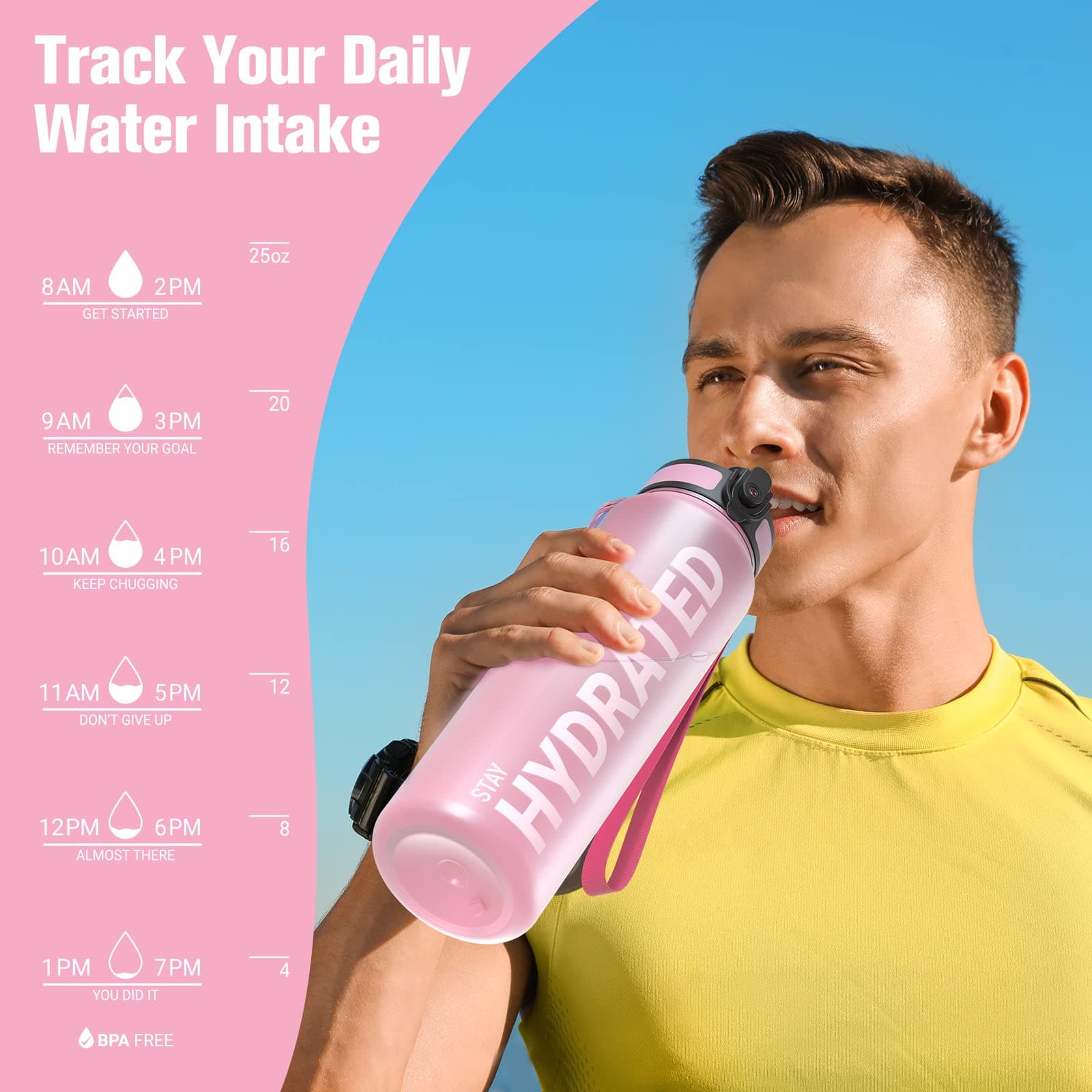Sahara Sailor Trinkflasche, Sport Trinkflasche, [BPA-frei Tritan] 1L – Bild 6