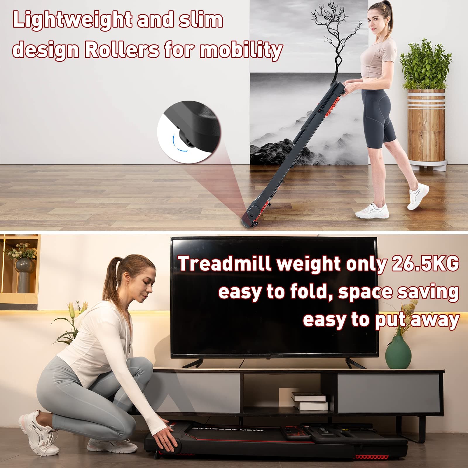 CITYSPORTS Tapis Roulant Elettrico Pieghevole 1-12km/h – Bild 7