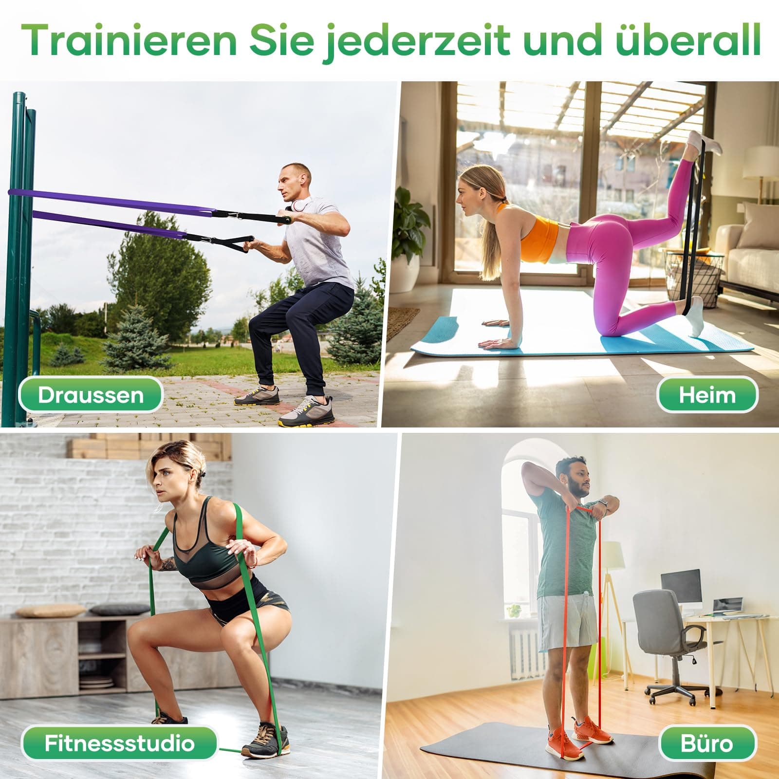 Fokky Fitnessbänder Widerstandsbänder mit 5 Stufen – Bild 7