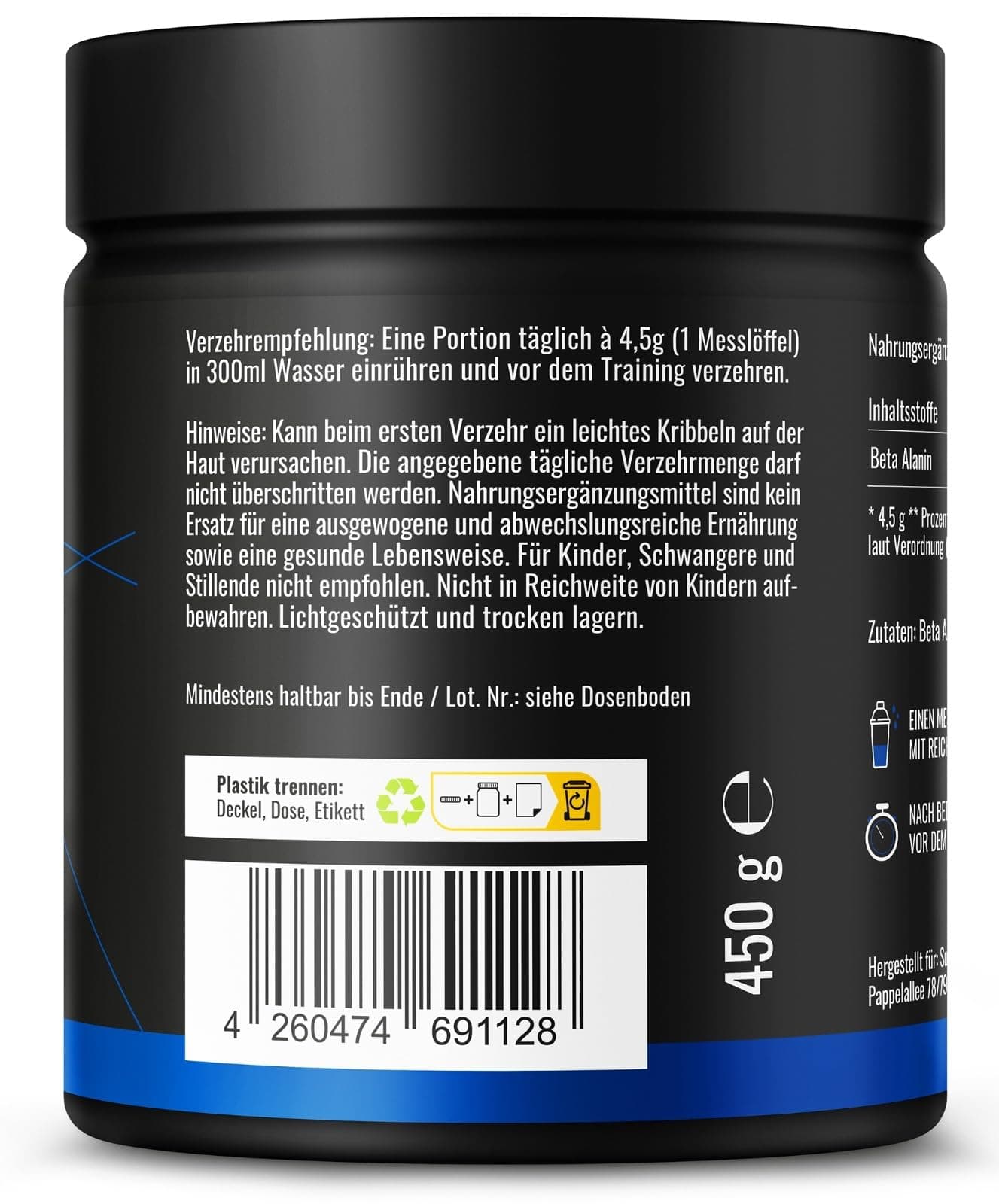 Gym Nutrition Beta Alanin Pulver 450g – Bild 3