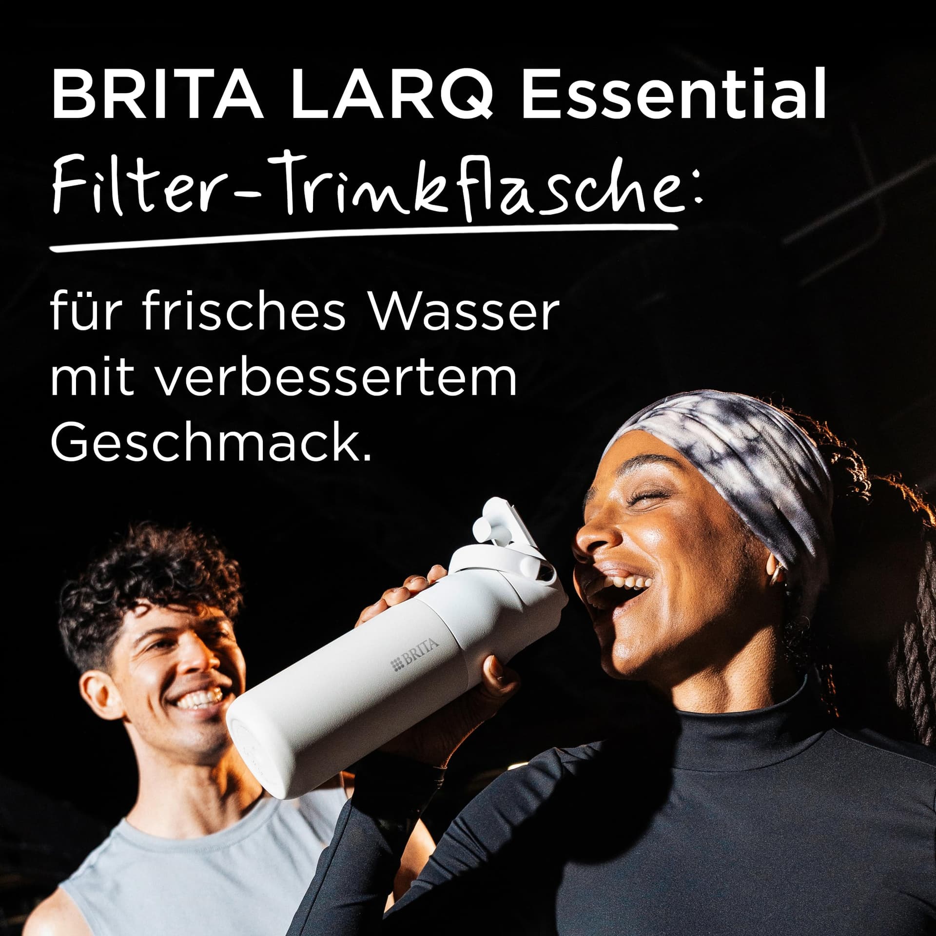 BRITA LARQ Essential Filter Trinkflasche mit Strohhalm beige (1 L – Bild 2