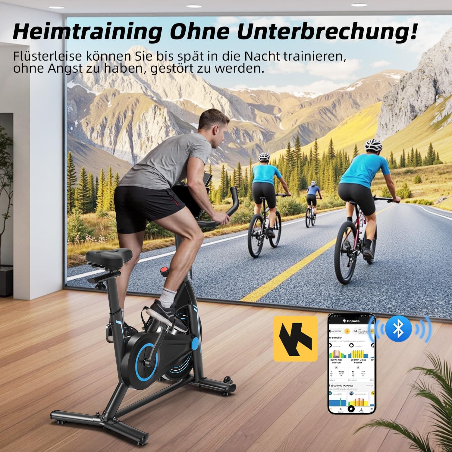CHAOKE Heimtrainer Fahrrad mit App – Bild 4