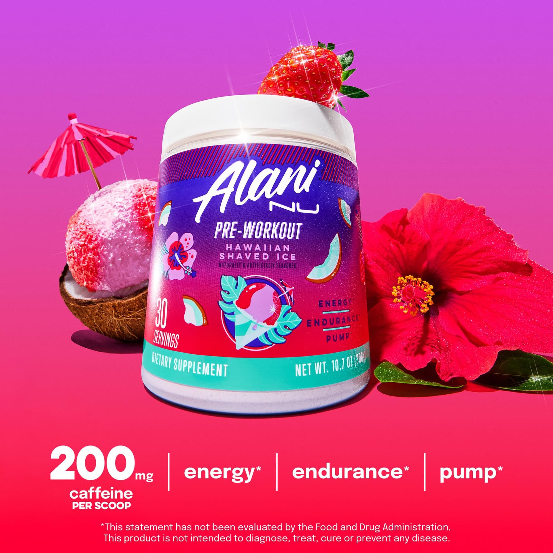 Alani Nu Pre Workout Powder Hawaiian Shaved ICE – Bild 6