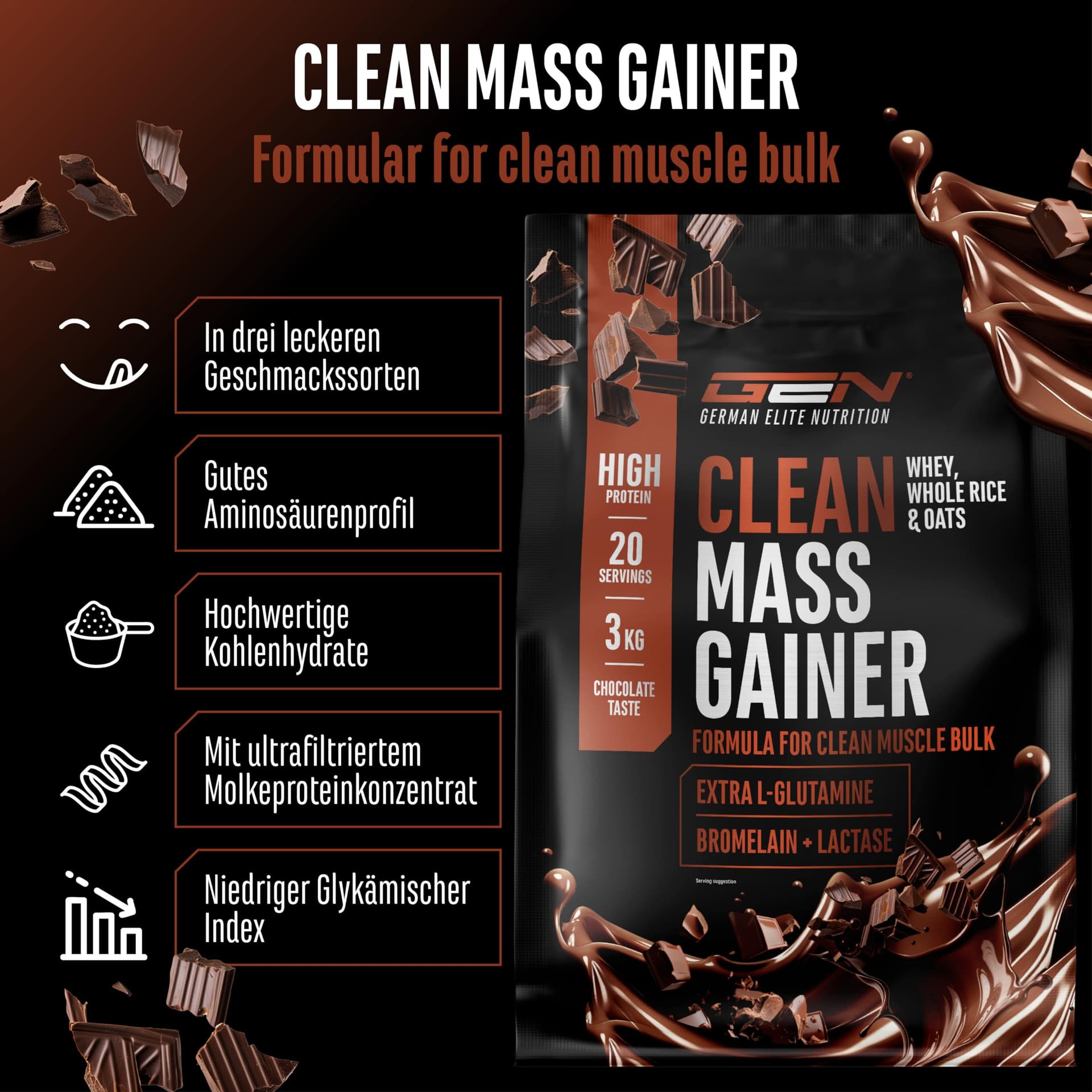 Clean Weight Gainer - 3 kg – Bild 3