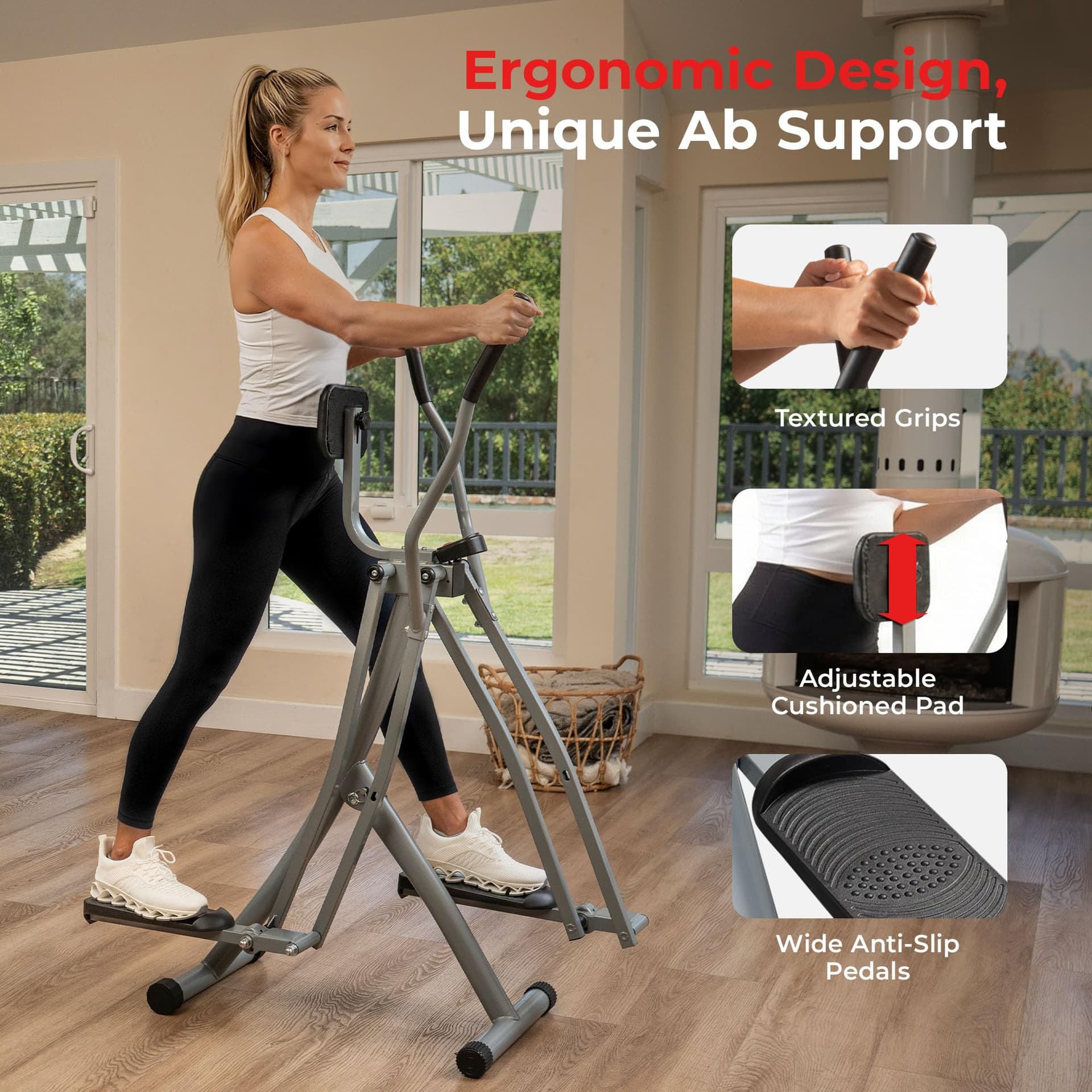 Sunny Health & Fitness Air Walk Crosstrainer für Zuhause – Bild 2