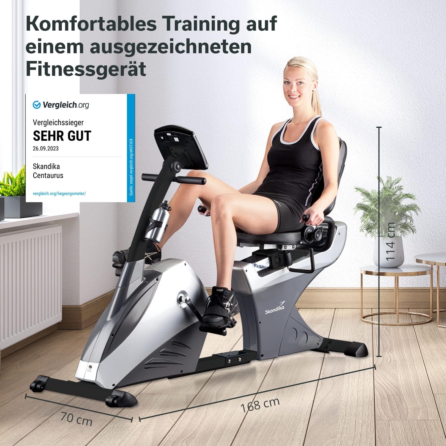 Skandika Liegeergometer Centaurus | Liege-Ergometer mit Trainingscomputer, 13kg – Bild 2