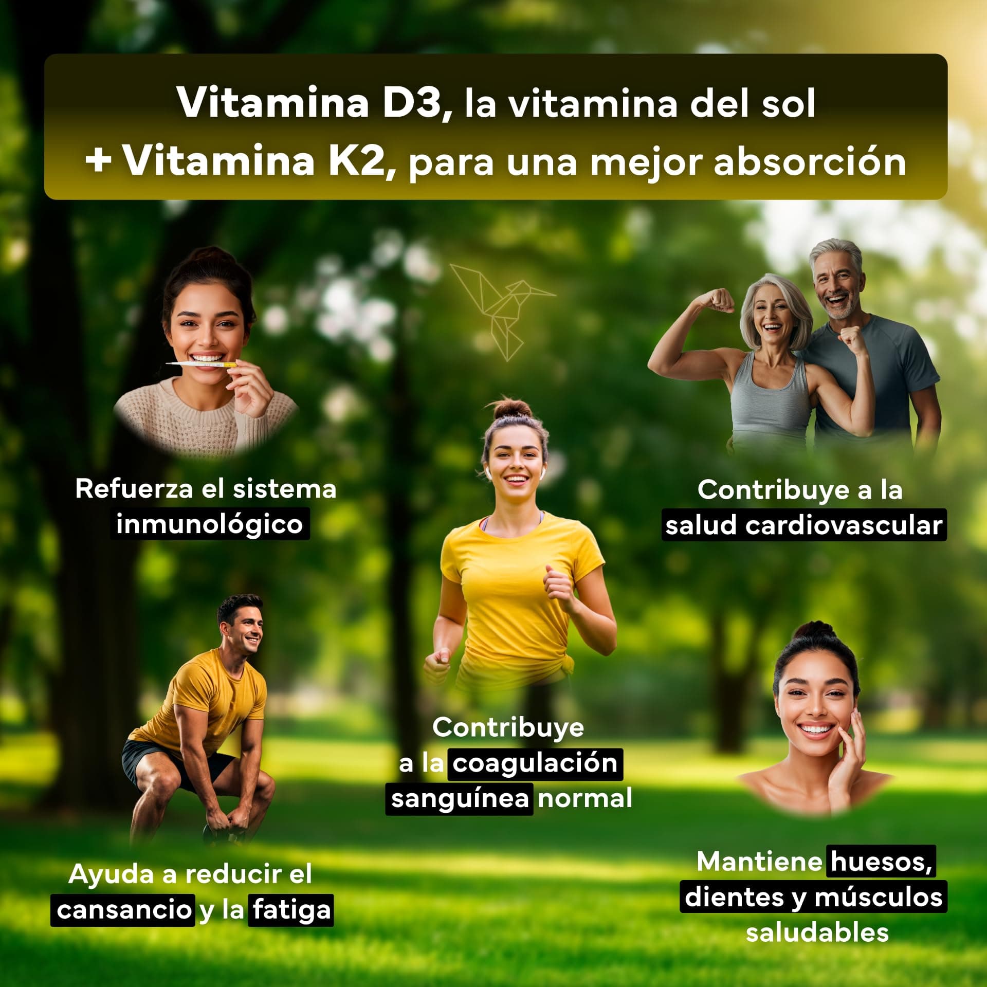 SEVENS NUTRITION Vitamina D3 y K2 4000 UI + 200 µg de Vitamina K2 MK7 con – Bild 3