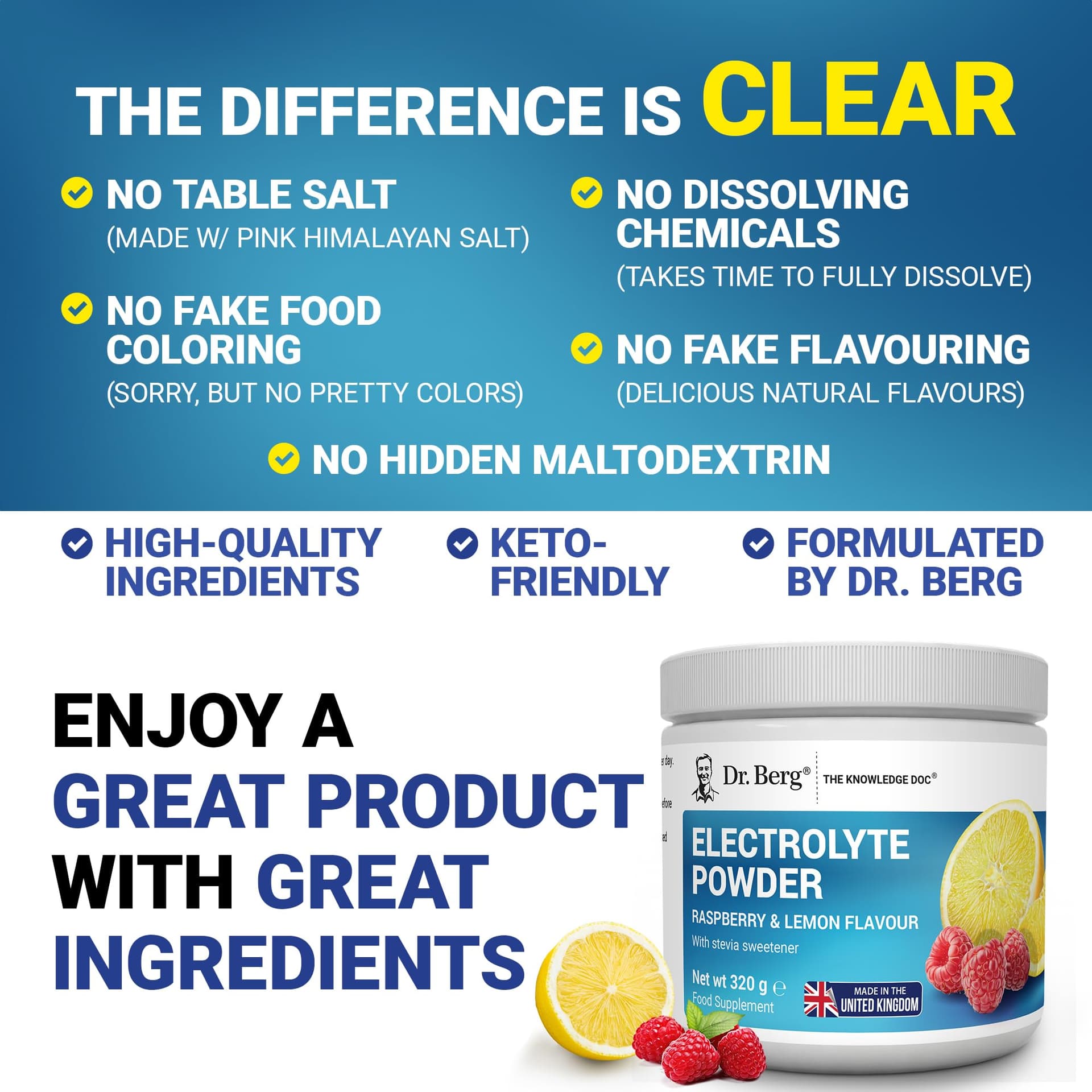 Dr. Berg Nutritionals Dr. Berg Zero Sugar Hydration Keto Electrolyte Powder – Bild 5