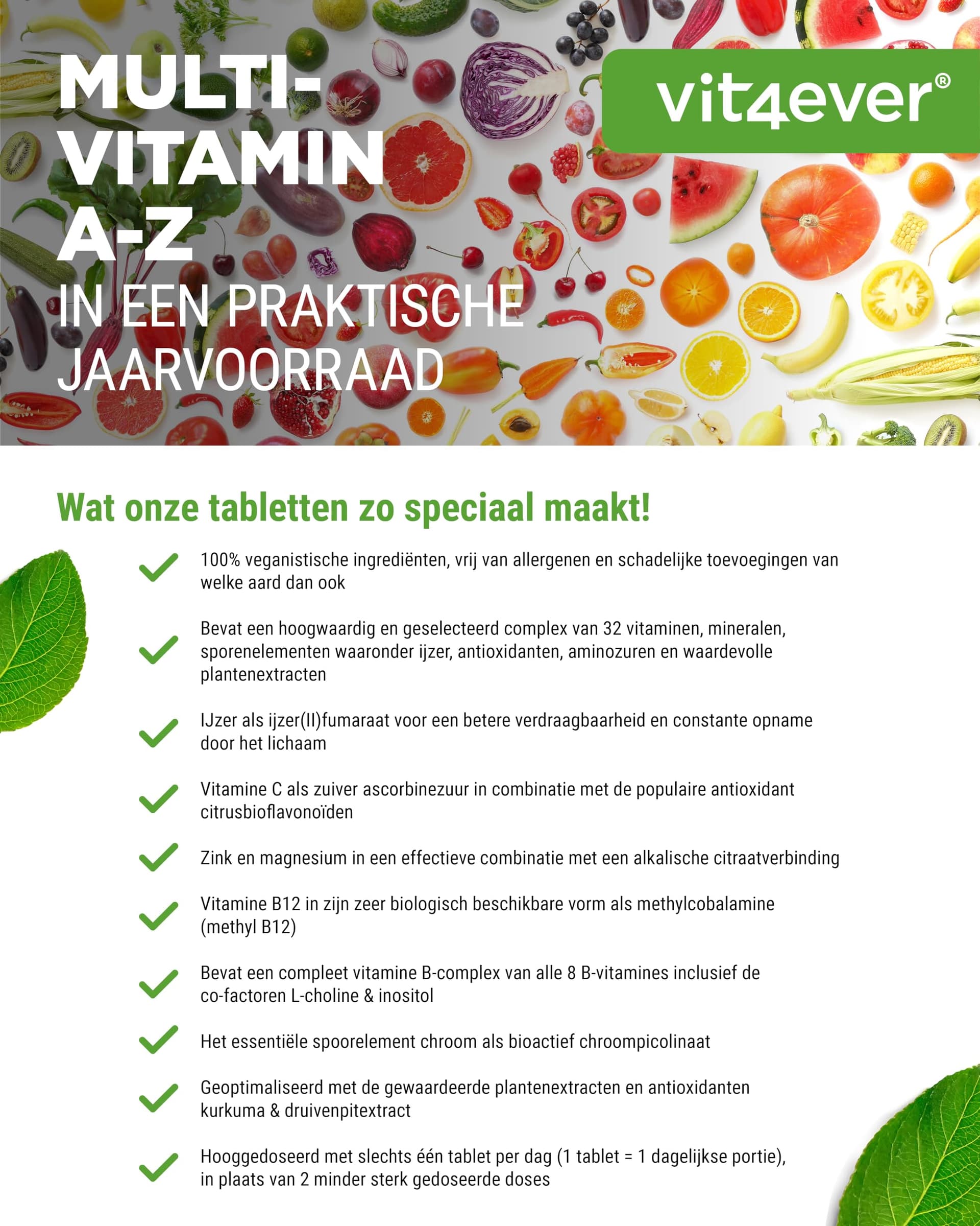 Vit4ever Multivitamin A-Z - 365 Tabletten – Bild 3