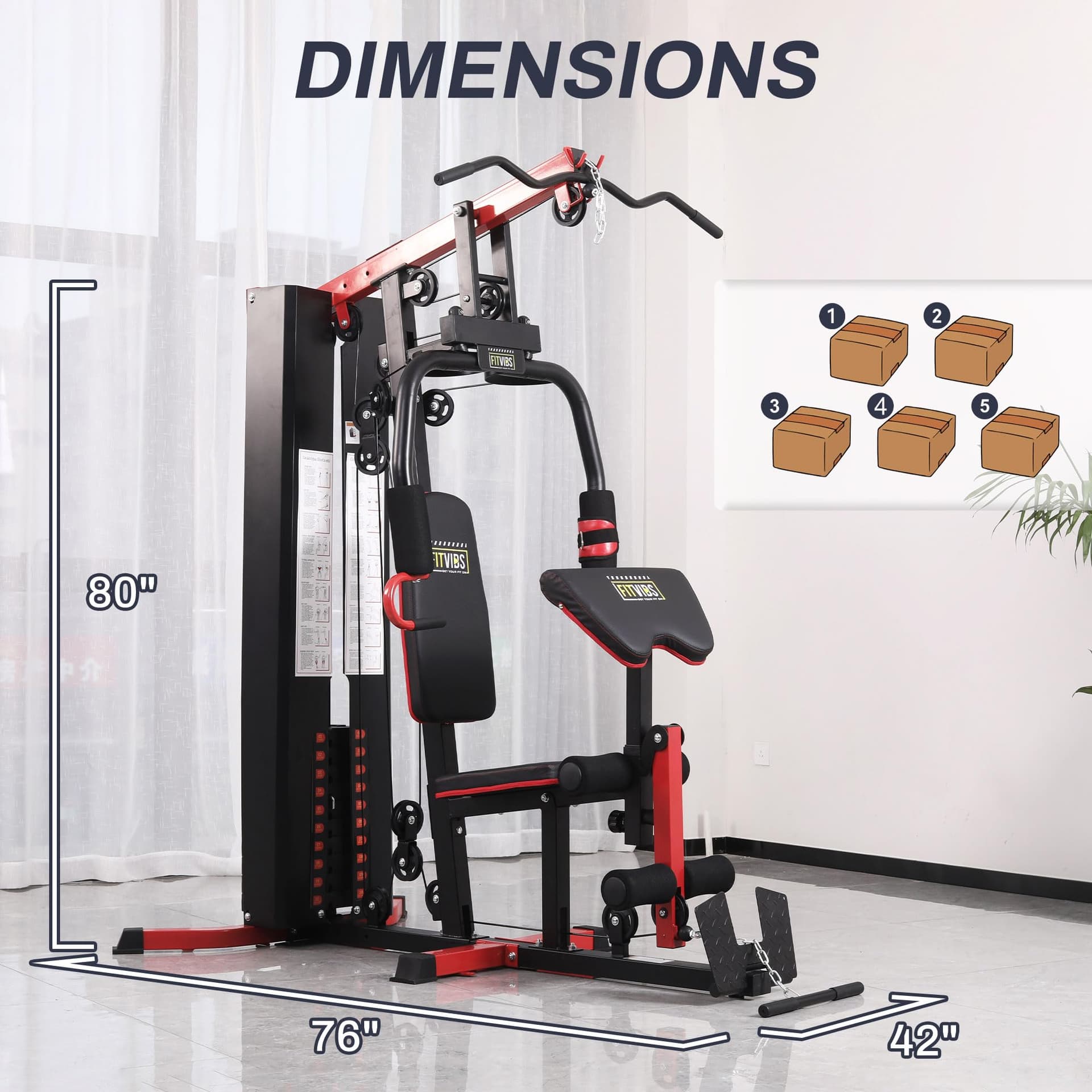 Fitvids Multifunctional Home Gym Equipment with 122.5 lbs – Bild 4