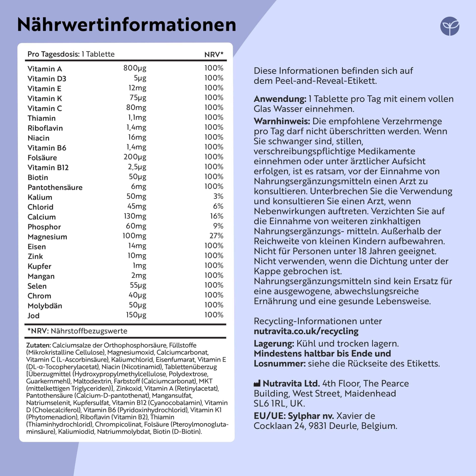 Nutravita Multivitamin & Mineralstoffe – Bild 4