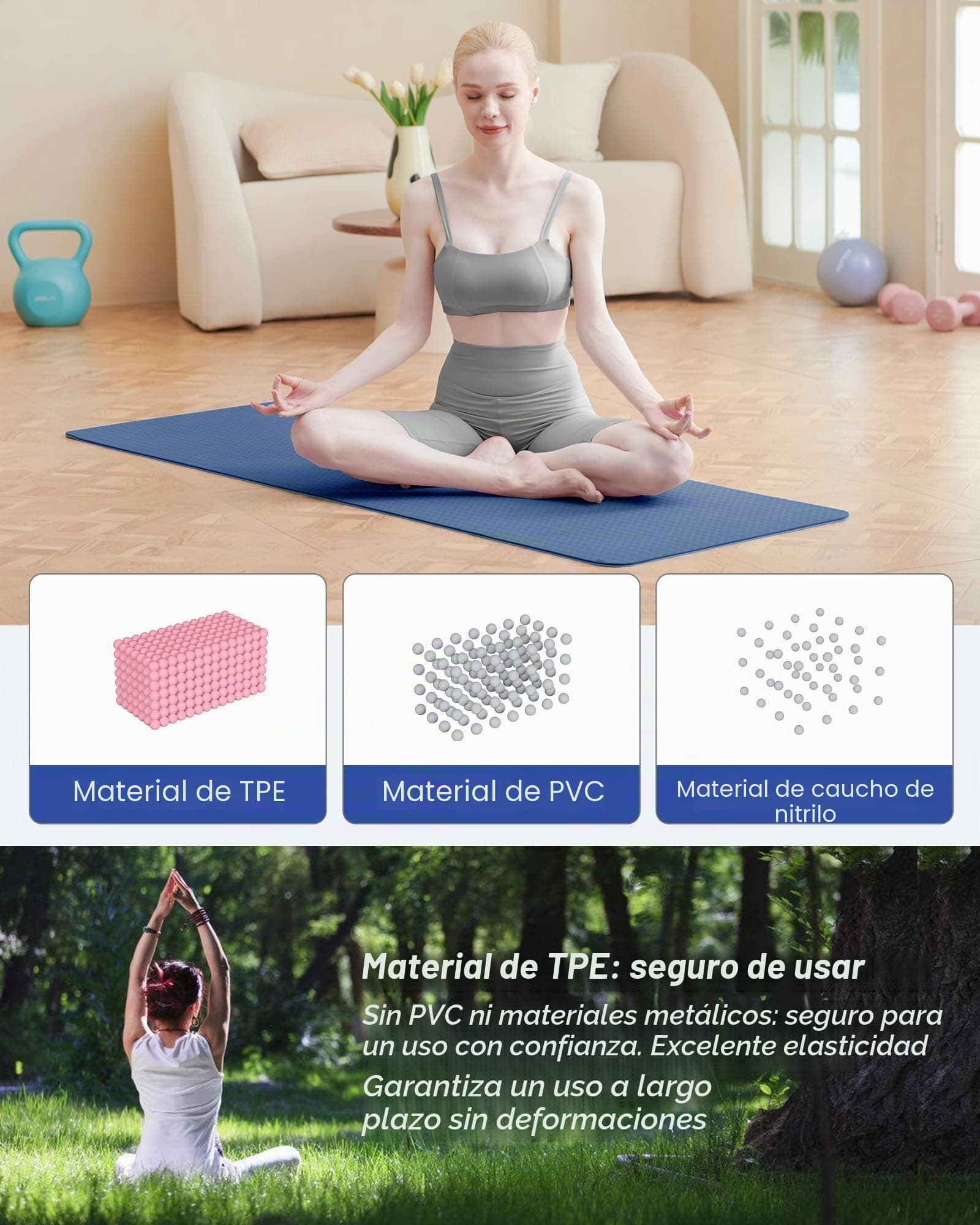 Narwhal Oak & Tea Tapete de Yoga Grueso y Antideslizante Para – Bild 4