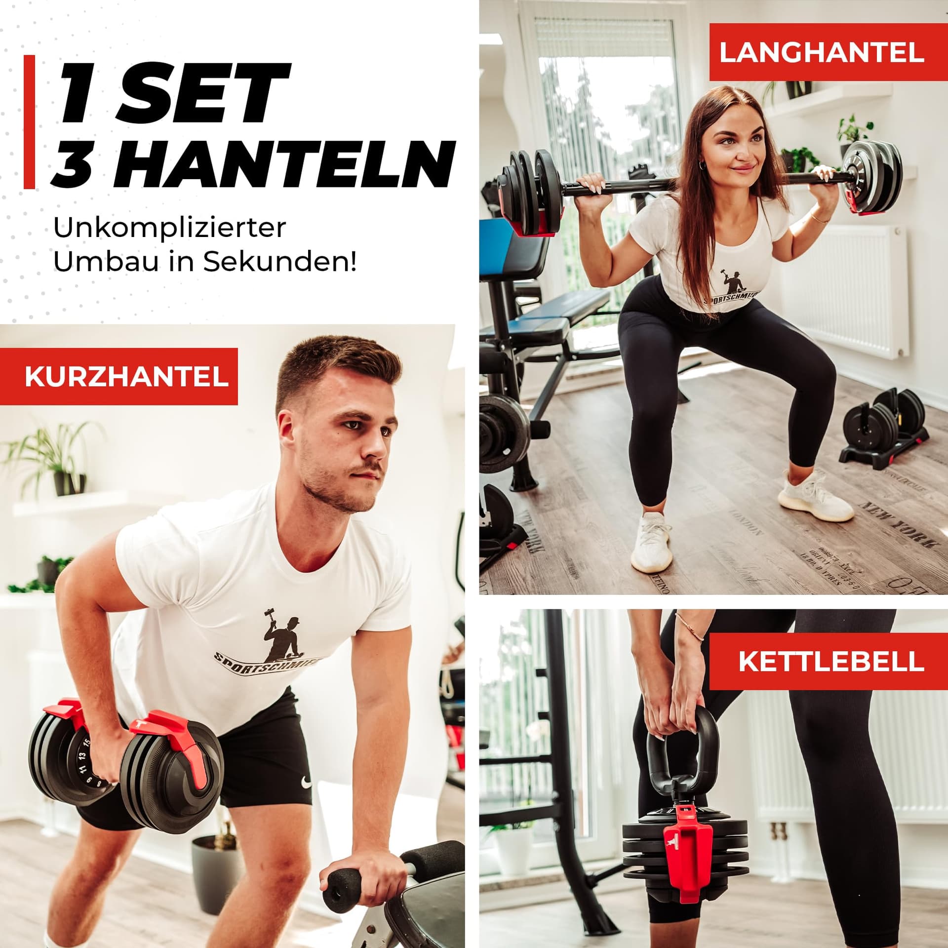 SPORTSCHMIEDE Hanteln Set 3-24kg – Bild 2