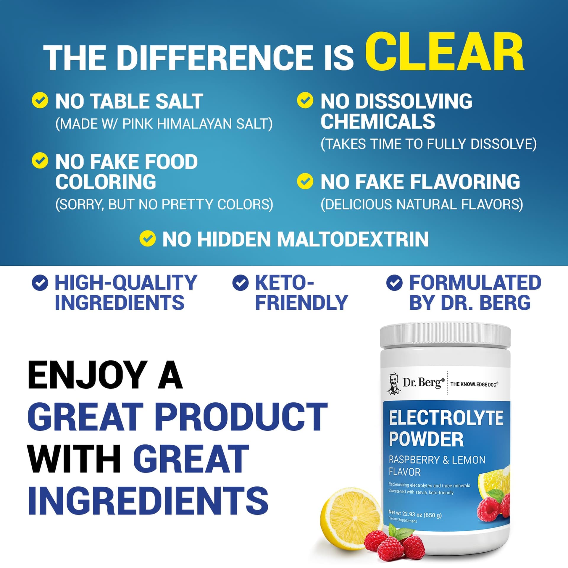 Dr. Berg Nutritionals Dr. Berg Zero Sugar Hydration Keto Electrolyte Powder – Bild 5