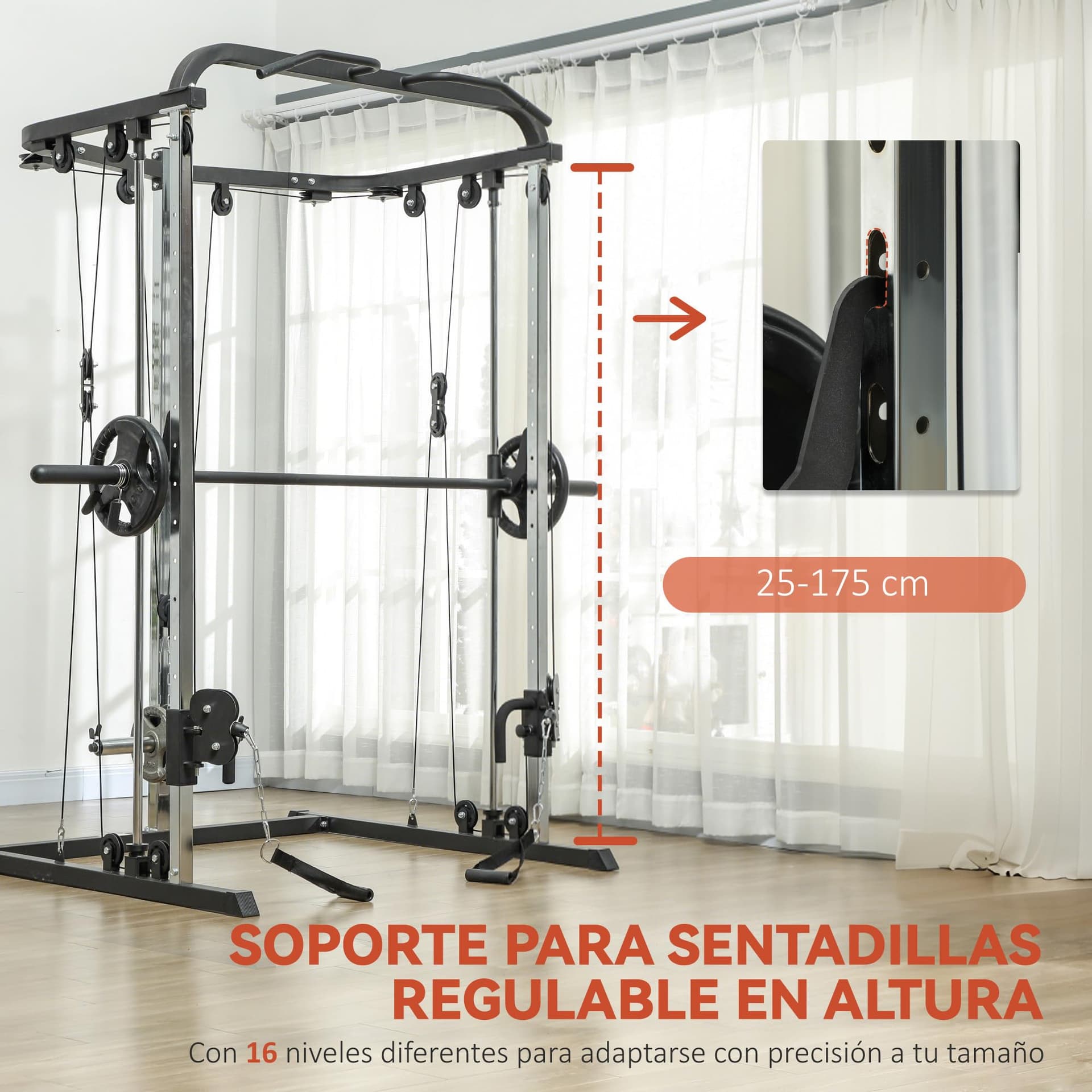 SPORTNOW Smith Machine Multiestación de Musculación Máquina – Bild 5