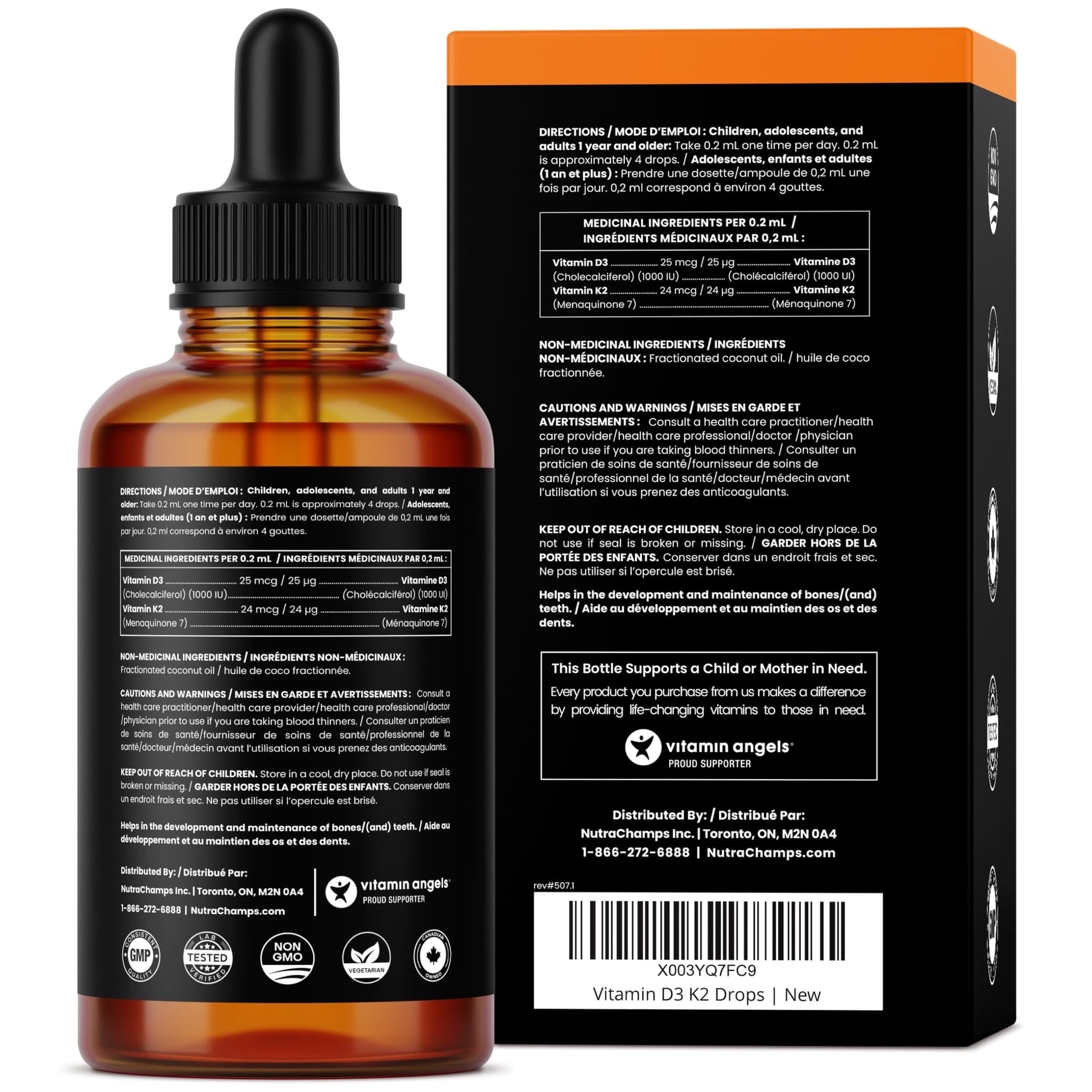 NutraChamps Vitamin D3 K2 Drops for Kids & Adults | 1000 IU D3 Per 0.2ml – Bild 7