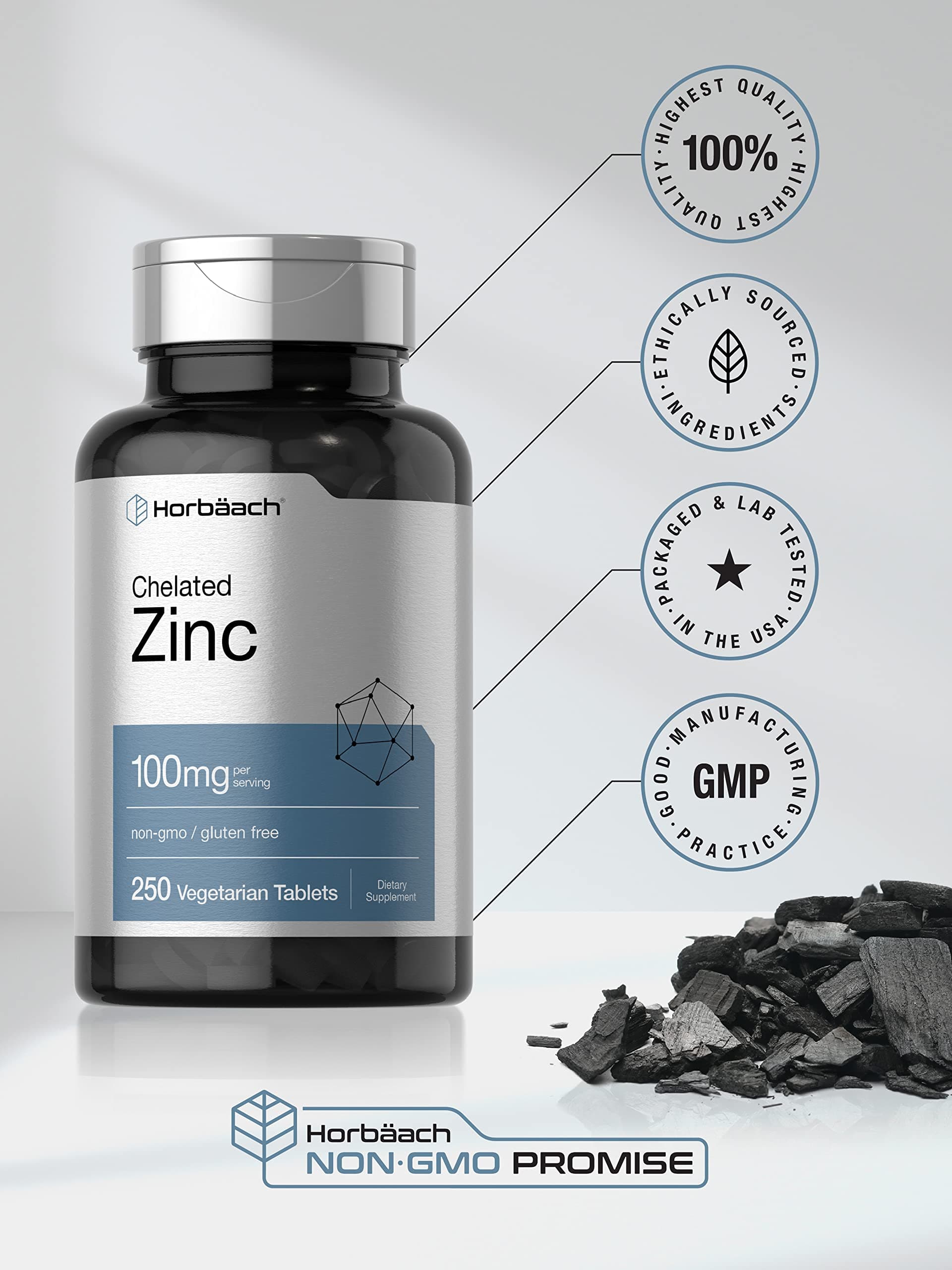 Horbäach Chelated Zinc Supplement 100mg – Bild 5