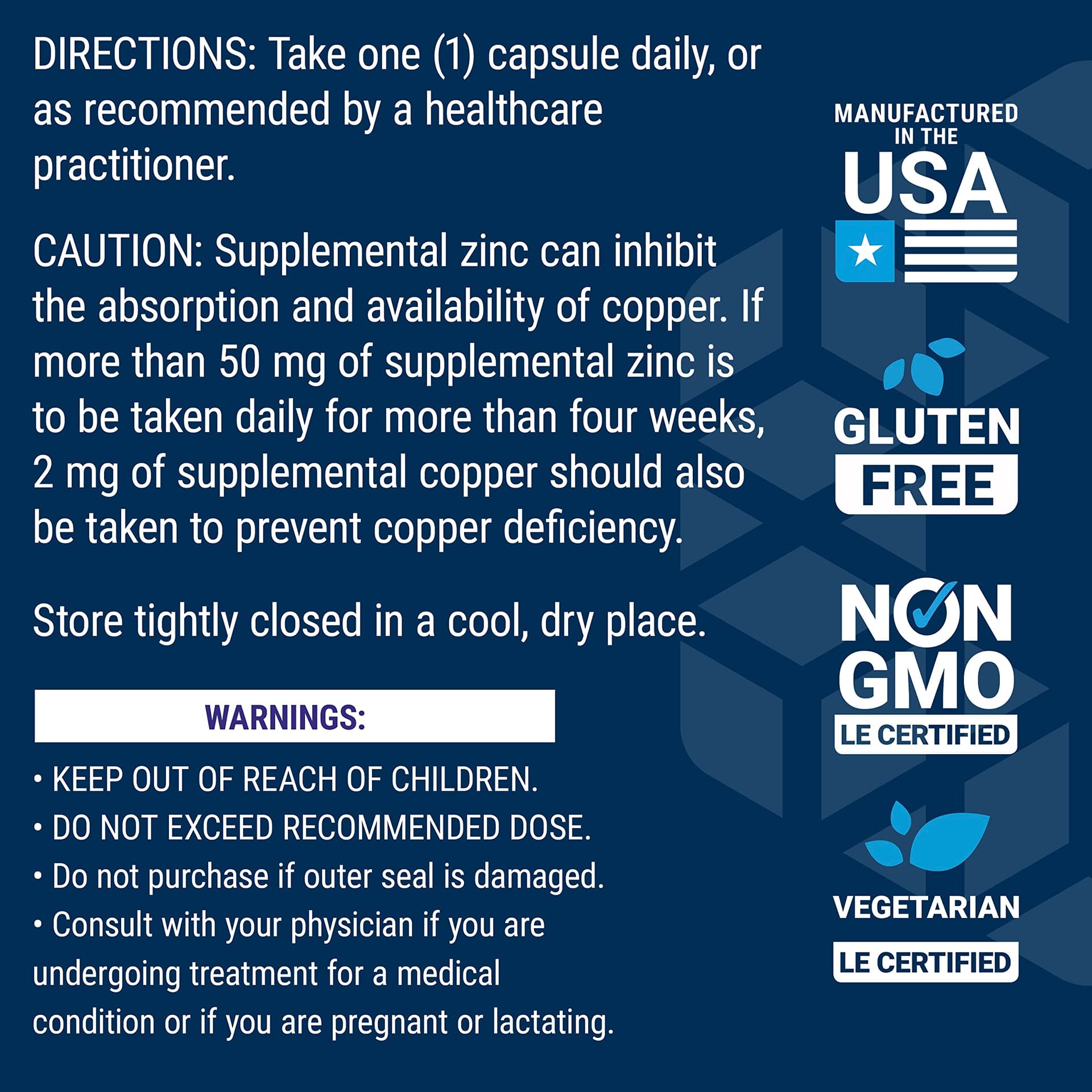 Life Extension Zinc Caps, zinc 50 mg – Bild 7