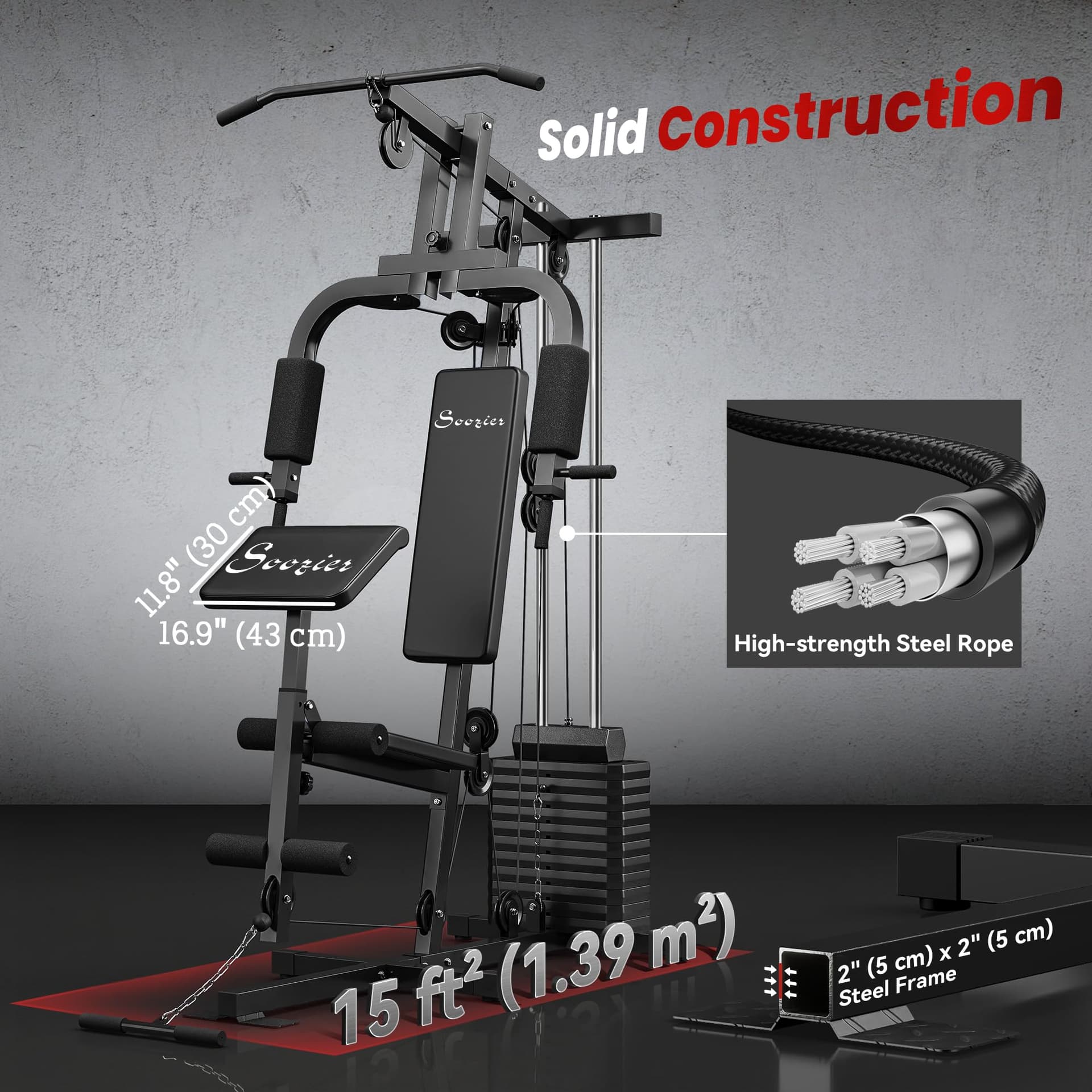 Soozier Home Gym Equipment Weight Training Machine – Bild 5