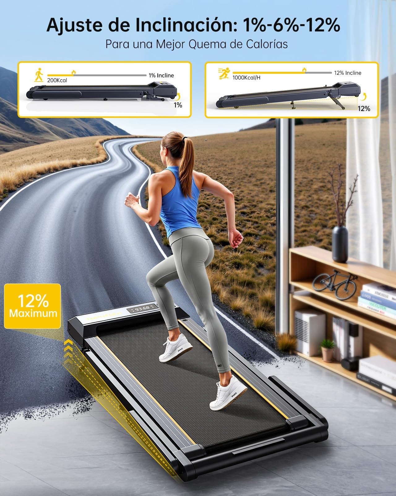 Toputure 12% Inclinación Cinta de Correr Plegable – Bild 2