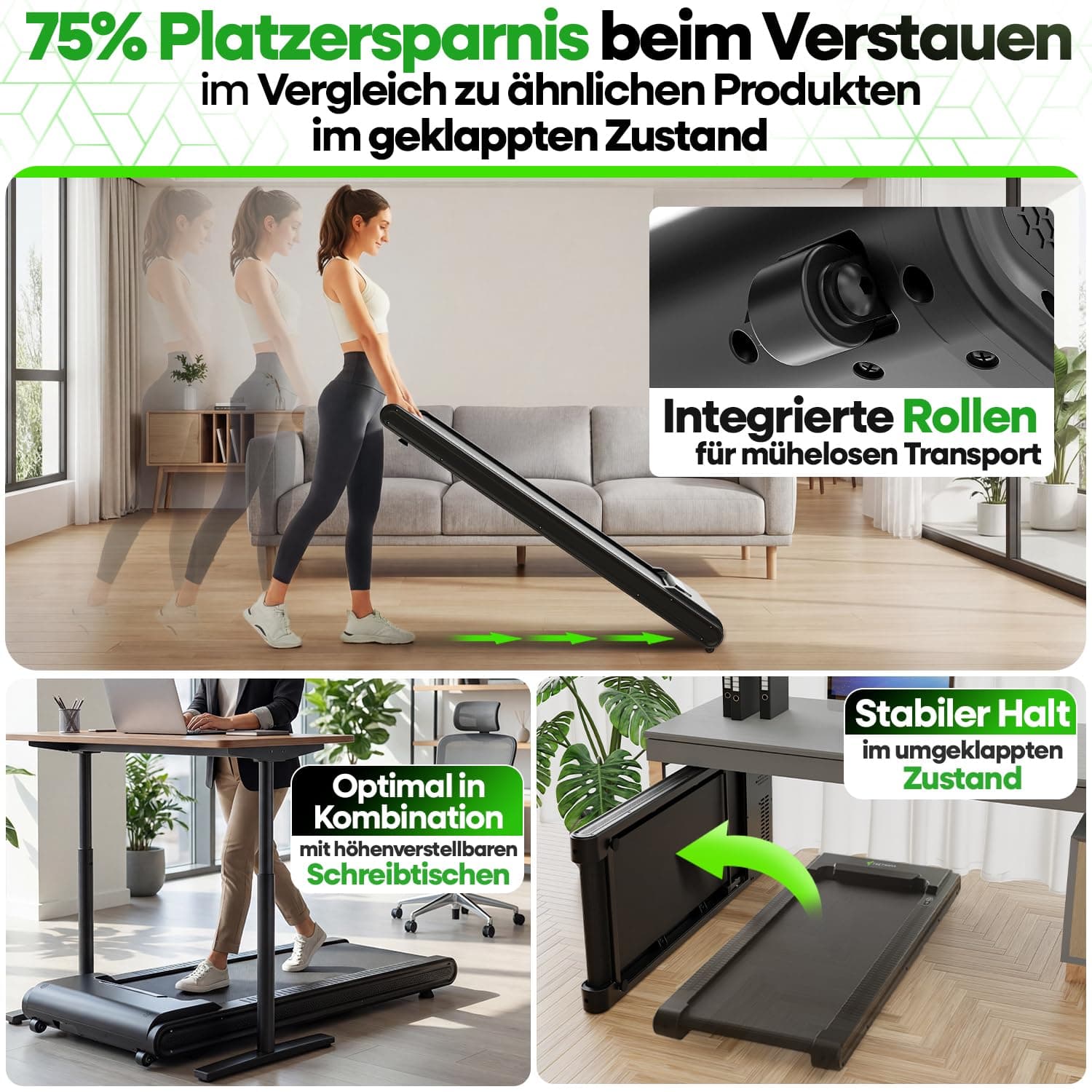 TRETMANN NEU Tretmann Walking Pad mit Steigung klappbar – Bild 8
