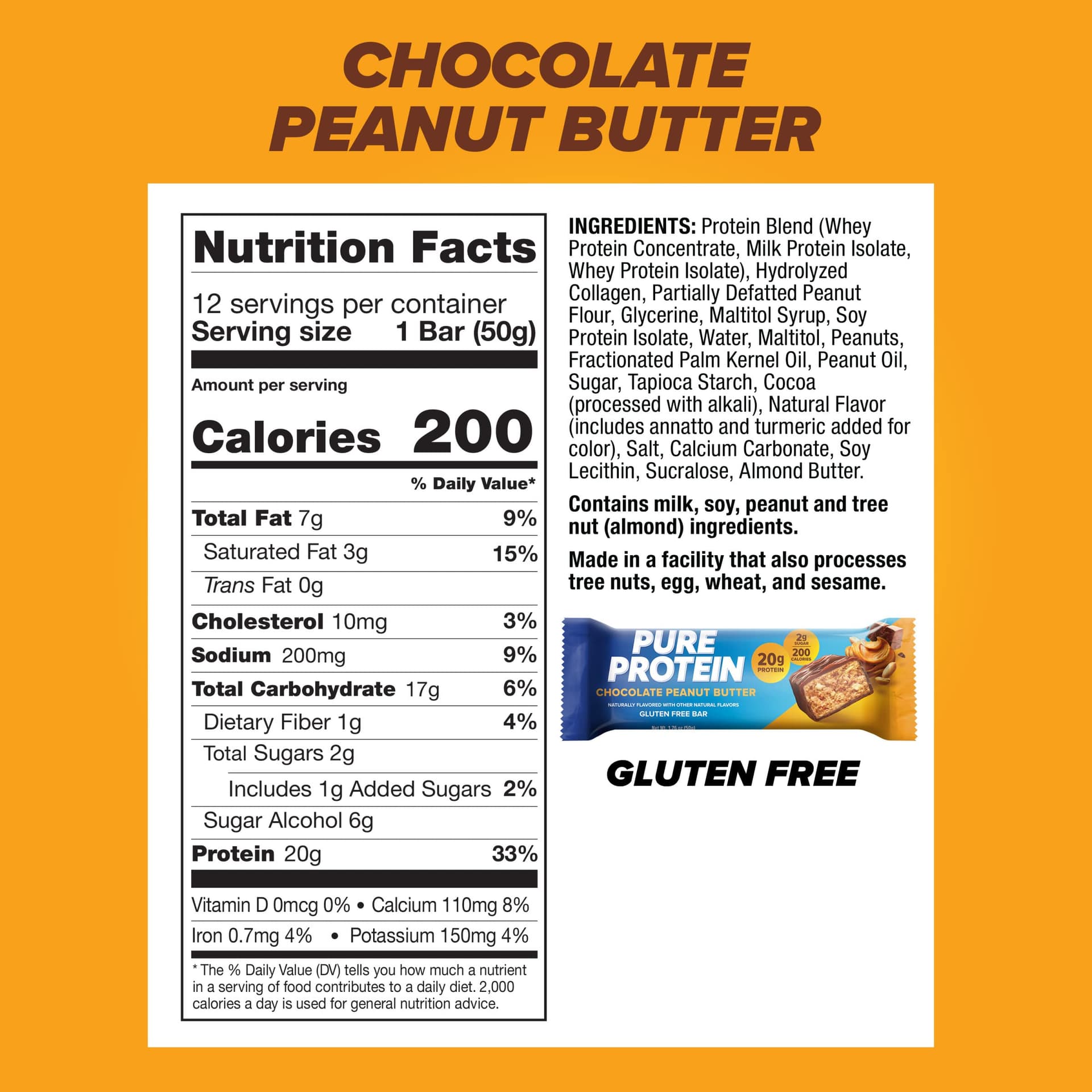 Pure Protein Chocolate Peanut Butter Protein Bars – 20g – Bild 3