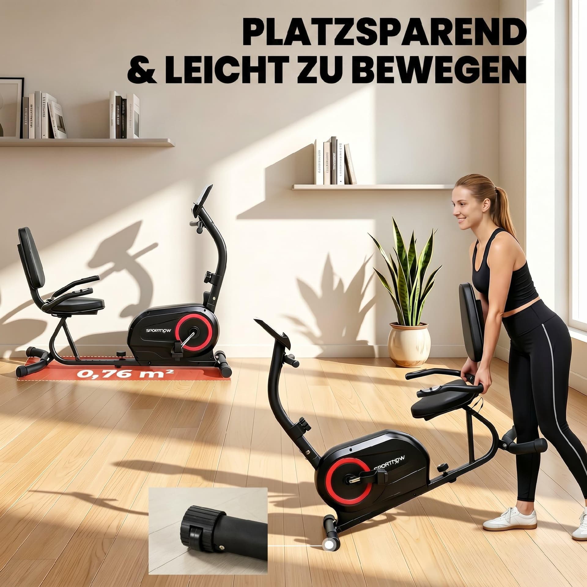 SPORTNOW Liegeergometer für Zuhause mit 8 verstellbar – Bild 8