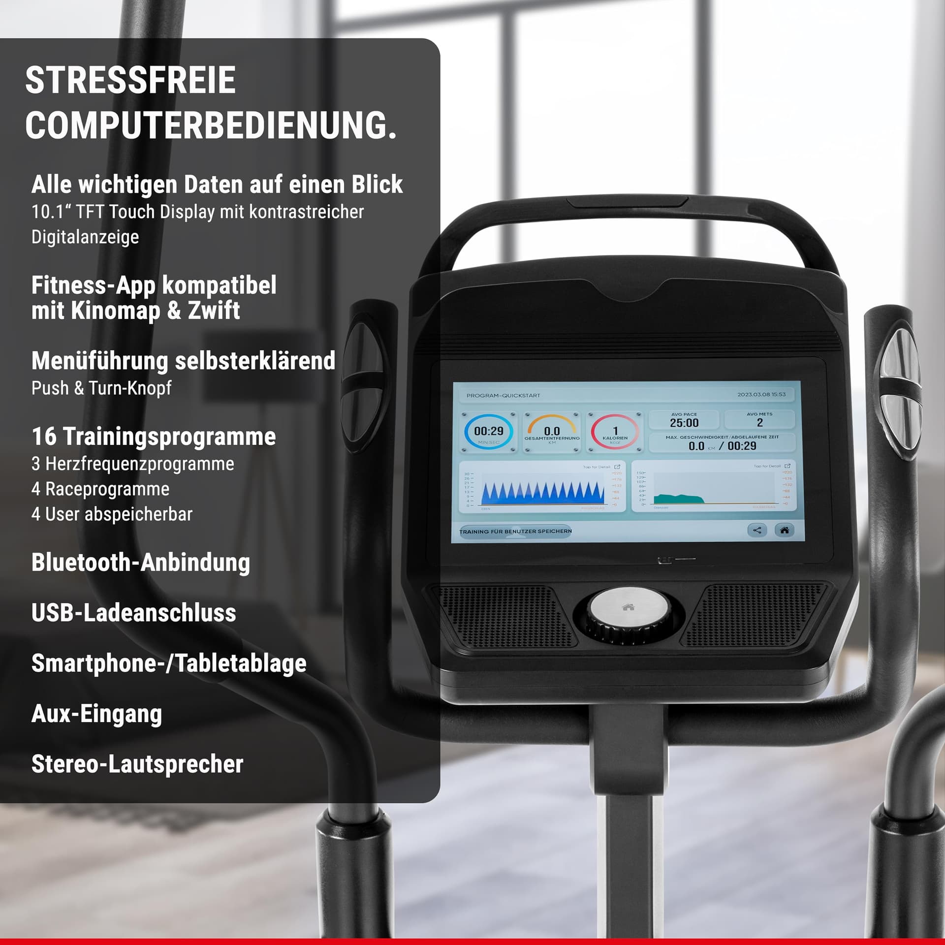 HAMMER Ellipsentrainer CrossPace 7.0 NorsK, 3-fache Steigung, 16 Programme, 20 kg – Bild 4