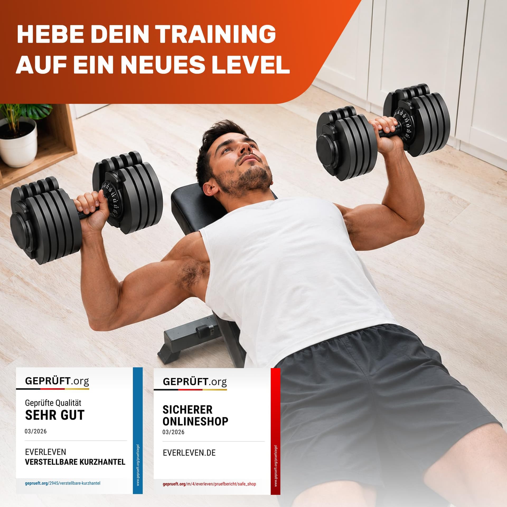 Verstellbare Kurzhantel Set 2x24kg – Bild 7