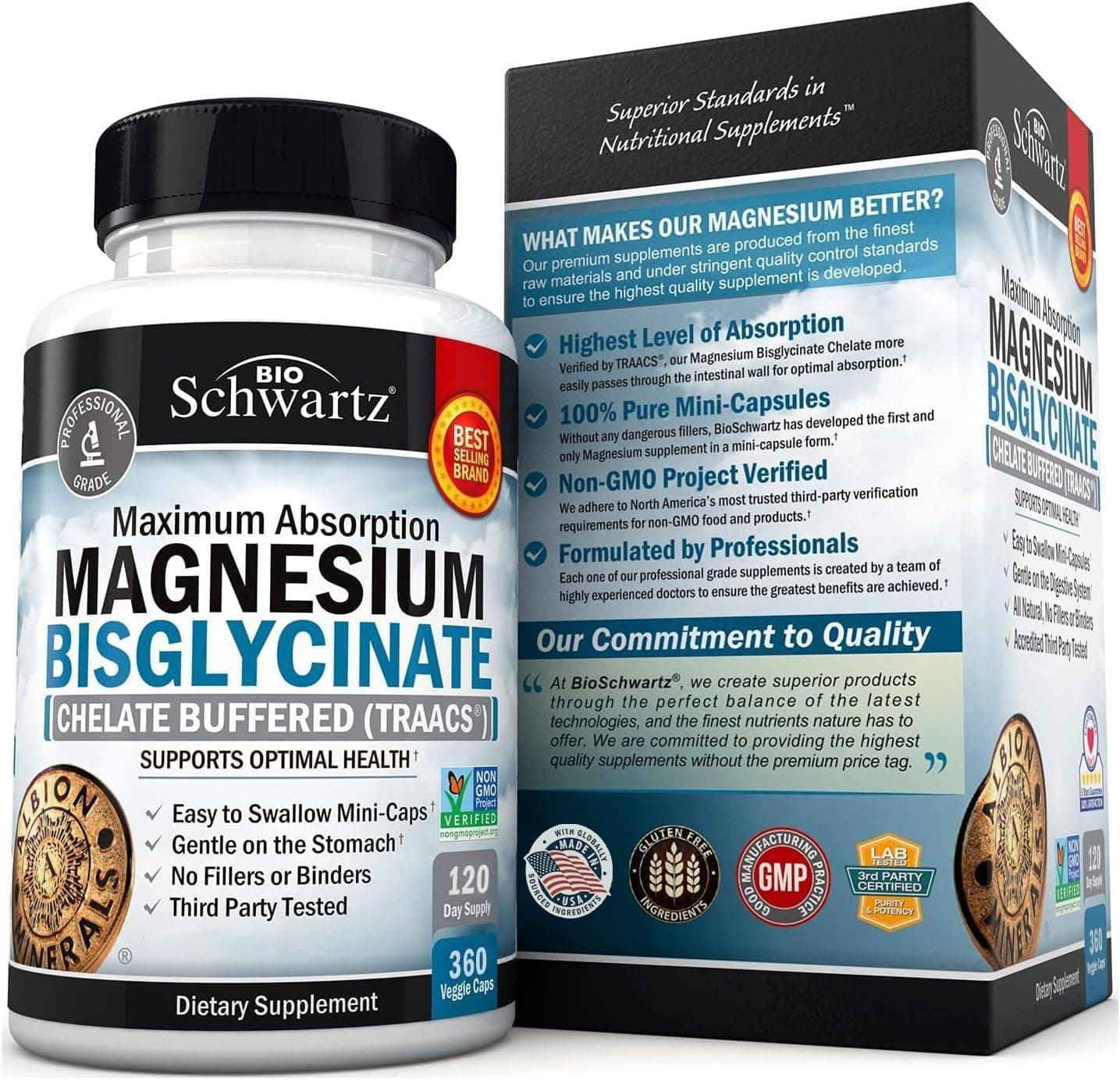 BioSchwartz Magnesium Bisglycinate Chelated Supplement – Bild 8