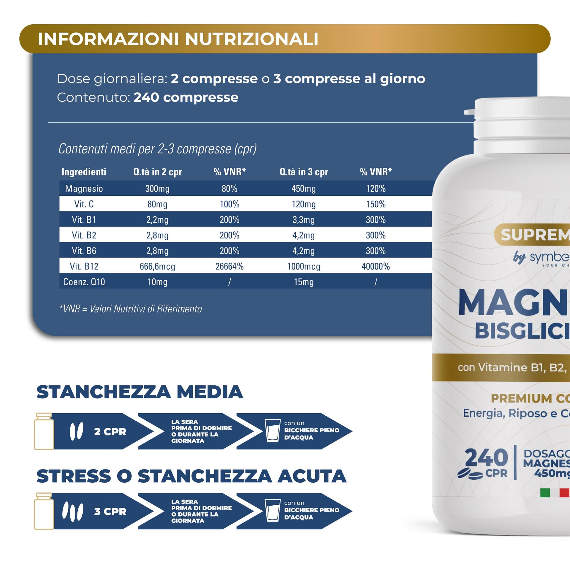 SYMBEAUTY SUPREMAGY MAGNESIO BISGLICINATO 450mg (Fornitura 4 Mesi) – Bild 8