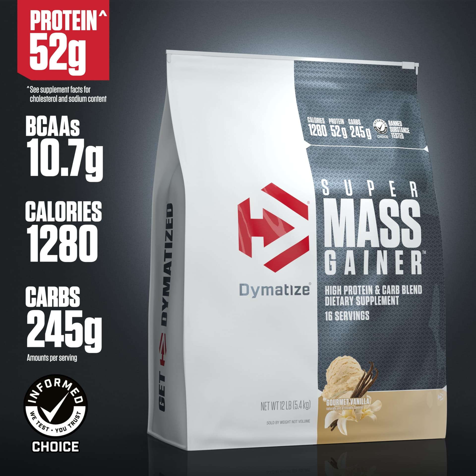 Dymatize Super Mass Gainer Protein Powder, Gourmet Vanilla, 52g – Bild 2