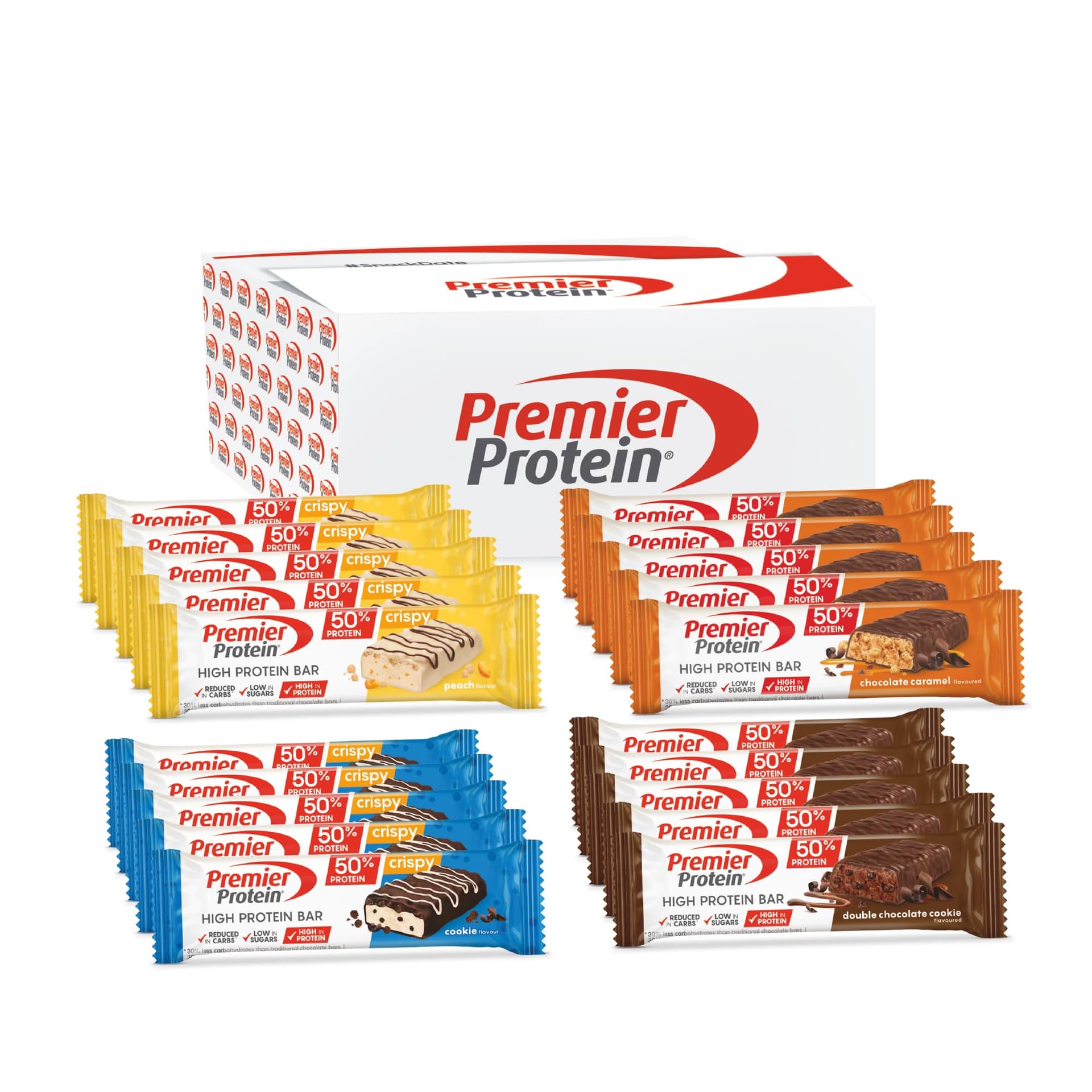 Premier Protein High Protein Bar 50% - Multiflavourbox - 20x40g