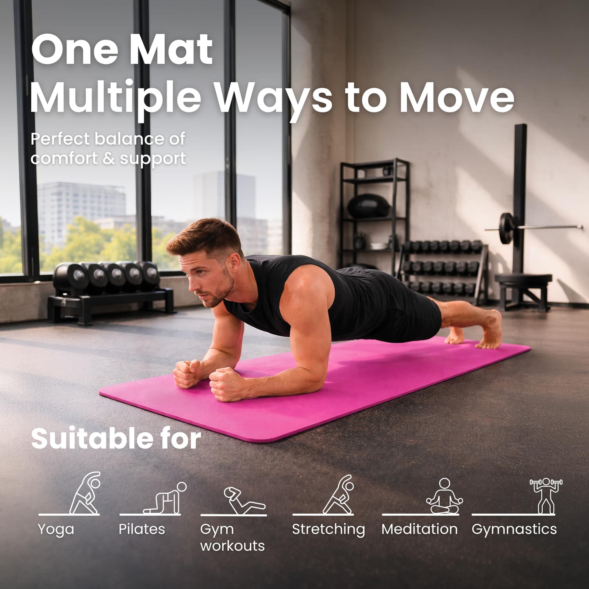 Lockiefitness Lockie Fitness Yoga Mat 8 mm Thick – Bild 2