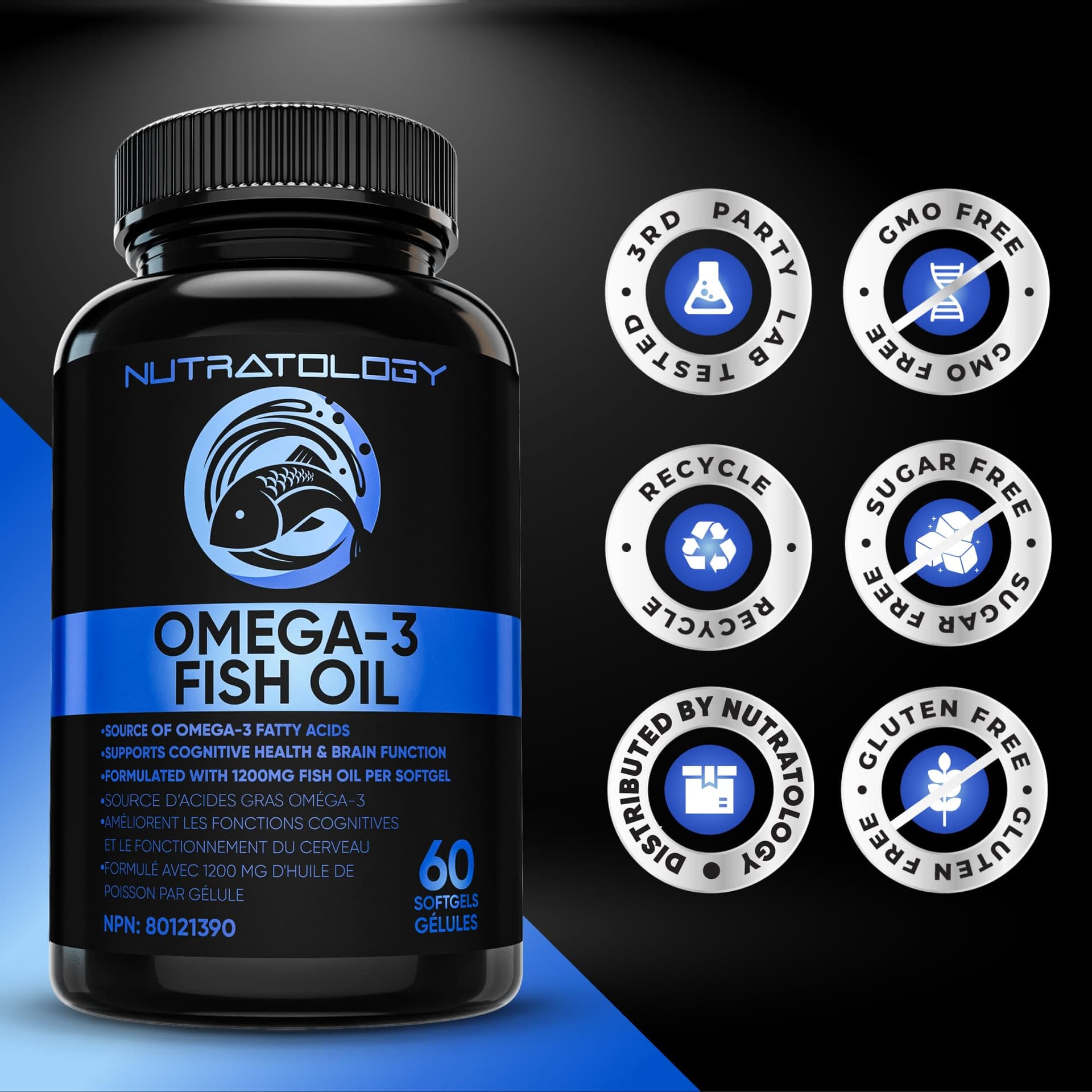 Nutratology ® Omega 3 Fish Oil Supplement Triple Strength with Fatty Acids - 1200MG – Bild 6