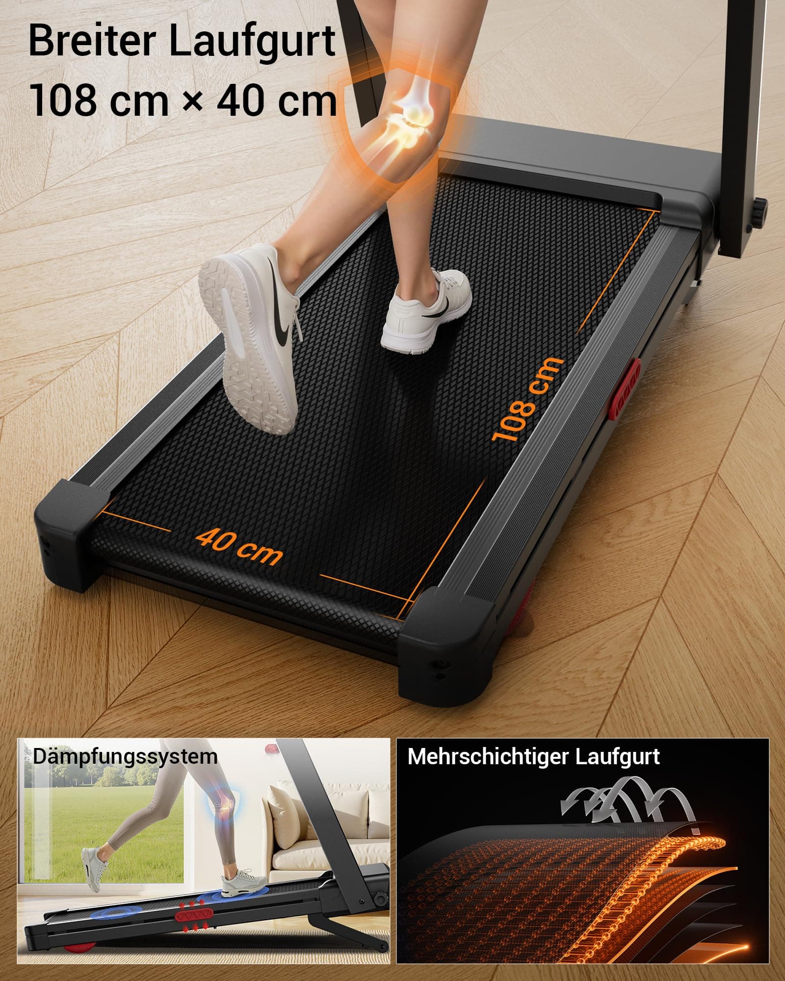 CURSOR FITNESS CURSOR Laufband für Zuhause mit 20% Automatischer Steigung – Bild 7