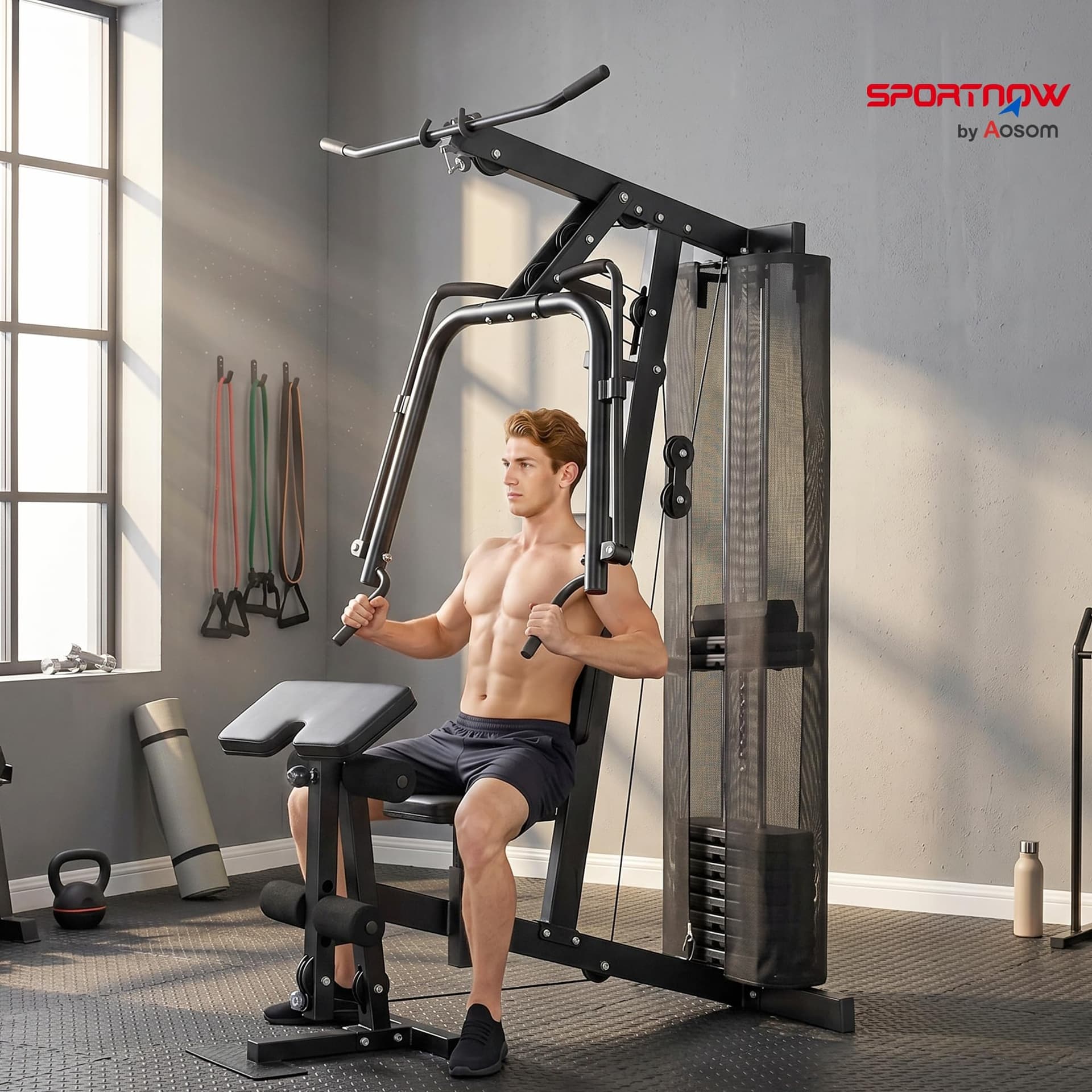 SPORTNOW Multi Gym, All in One Home Gym Machine with Adjustable Seat and Back, 45kg – Bild 2