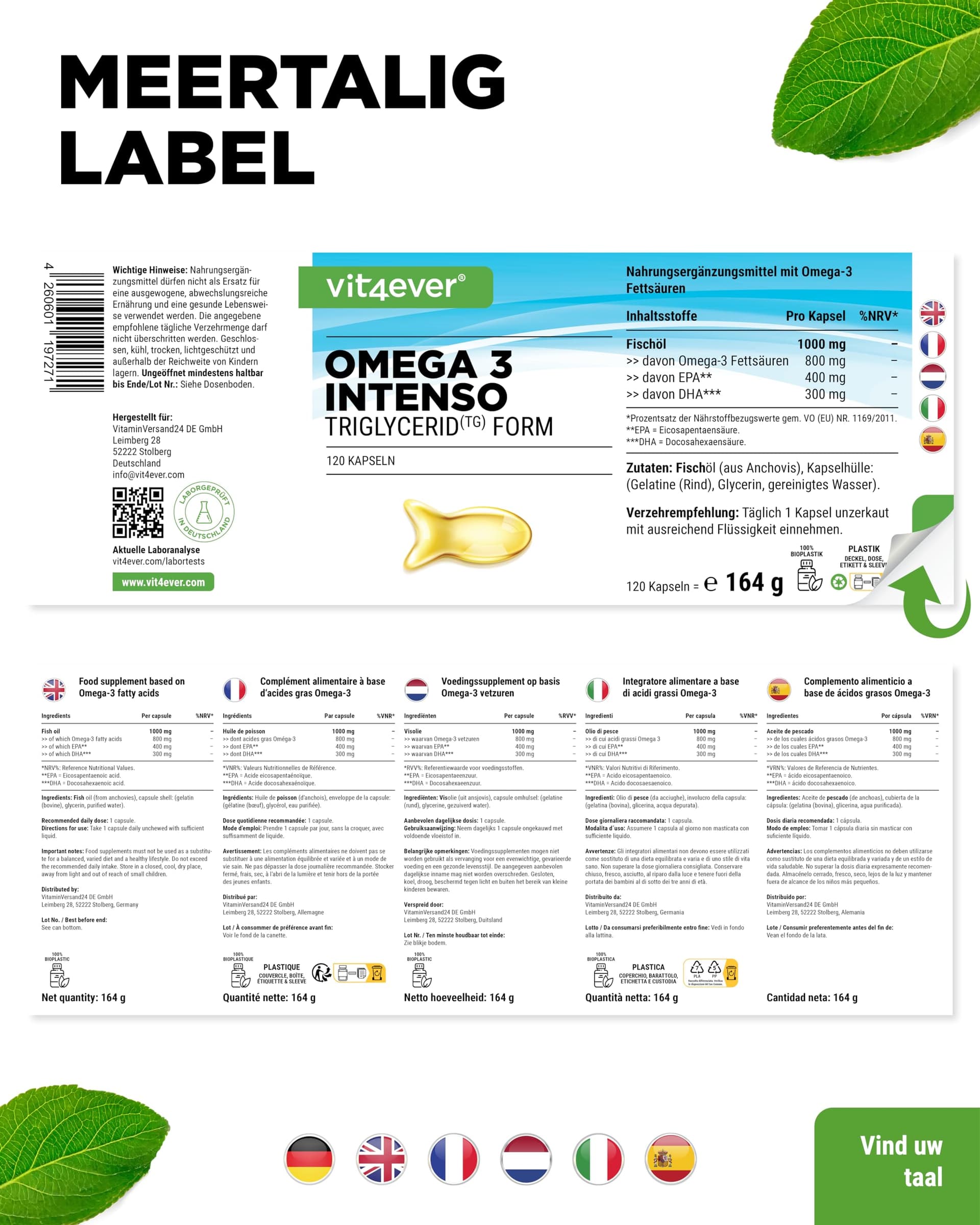 Vit4ever Premium Omega 3 met 80% Omega 3 Aandeel - 120 Capsules – Bild 7