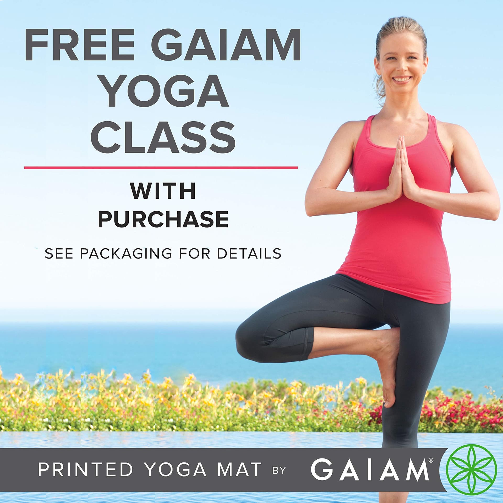 Gaiam Yoga Mat Premium Print Reversible Extra Thick Non – Bild 6