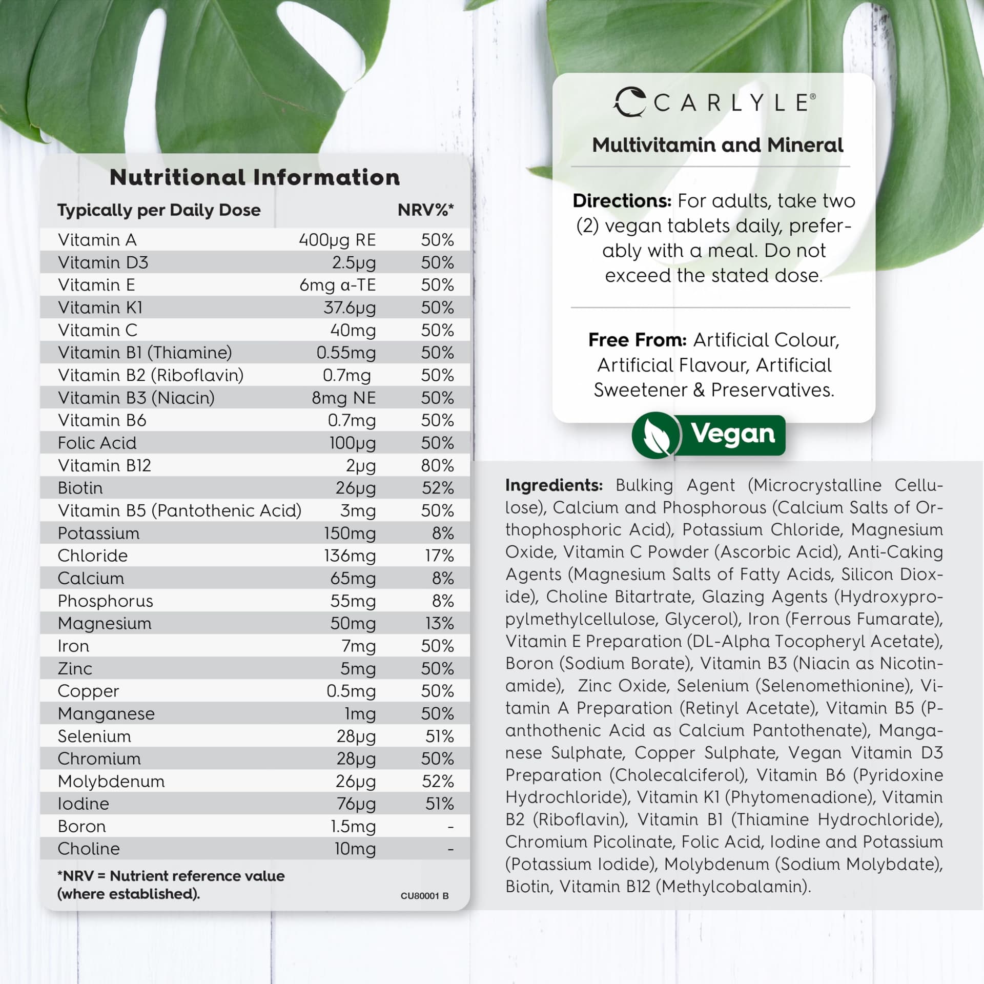 Carlyle Multivitamin Tabletten Hochdosiert mit 28 Vitamine & – Bild 3