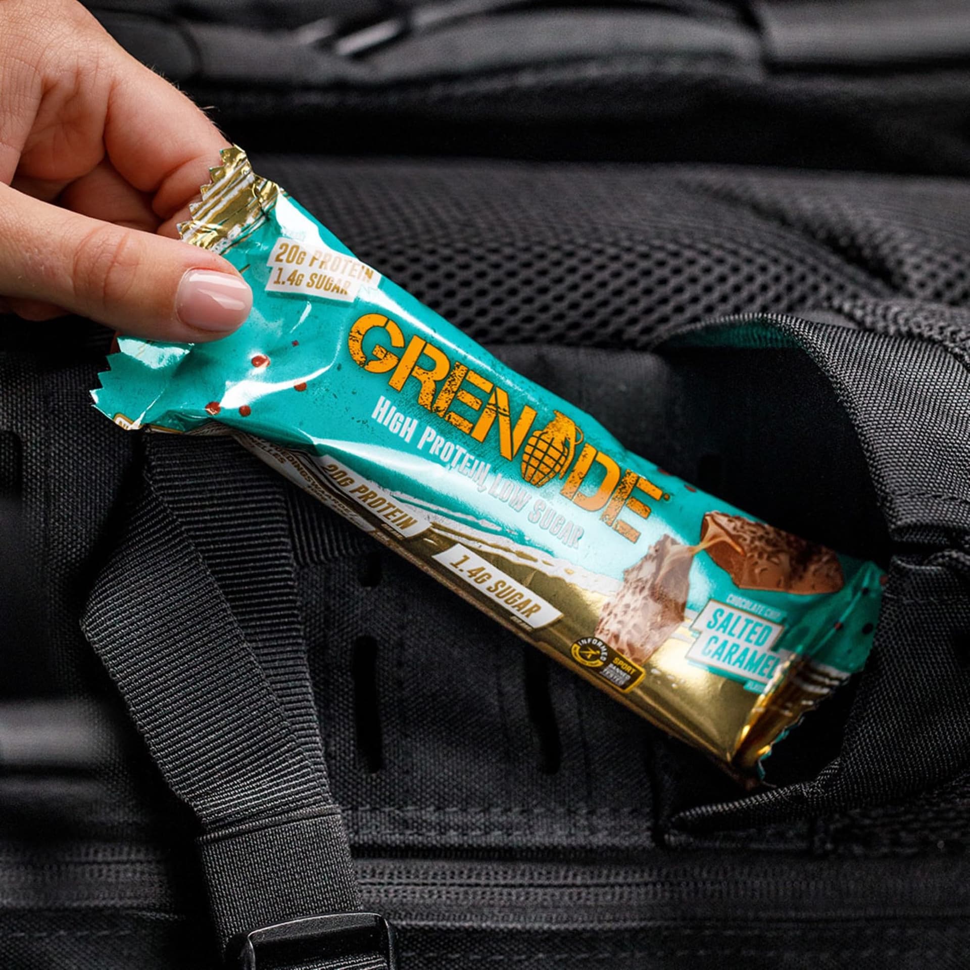 Grenade High Protein, Low Sugar Bar - Chocolate Chip Salted Caramel, 12 x 60 g – Bild 7