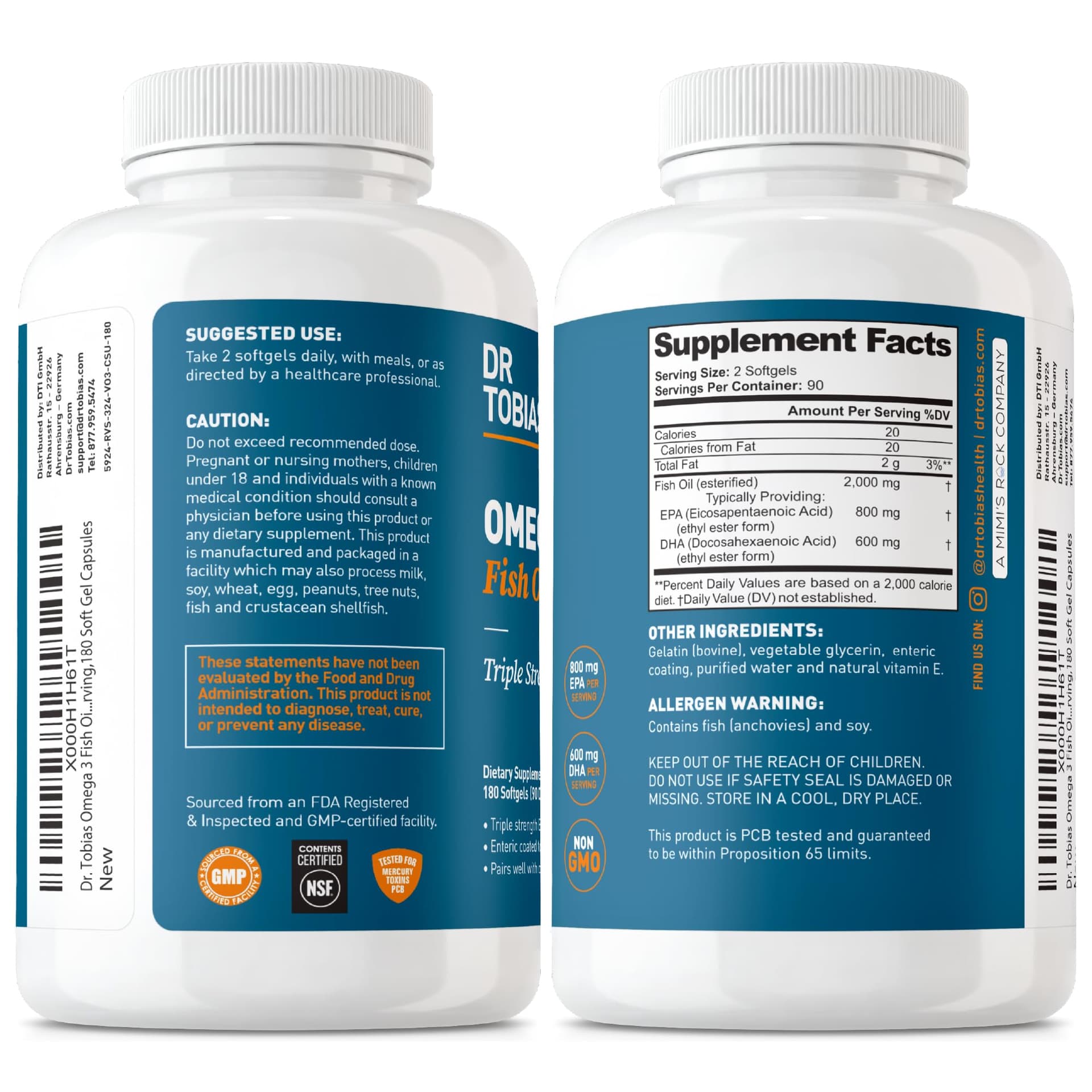Dr. Tobias Omega 3 Fish Oil 2000mg – Bild 6