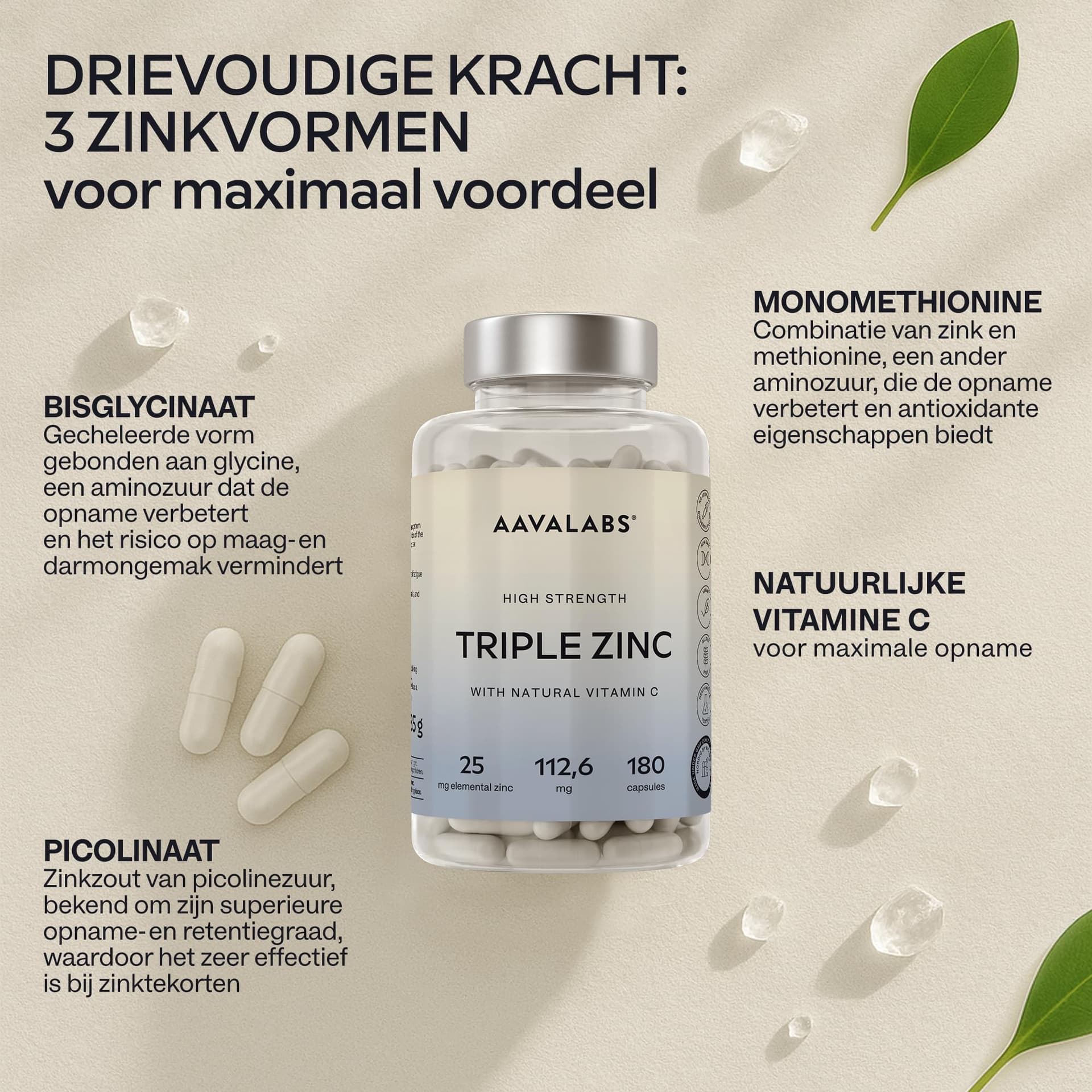 AAVALABS ® Drievoudig Zink - Hooggedoseerd - 25mg – Bild 4