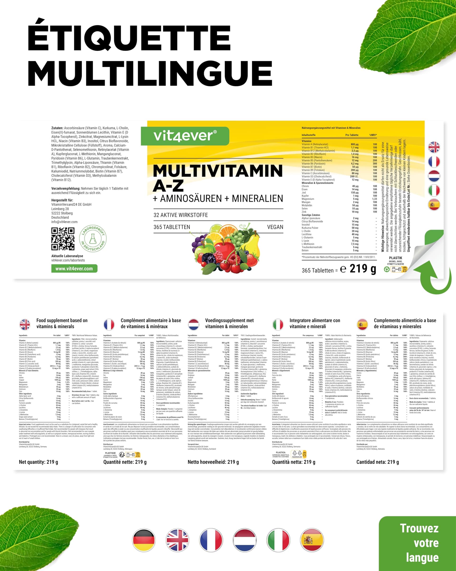 Vit4ever Multivitamin A-Z - 365 Tabletten – Bild 8