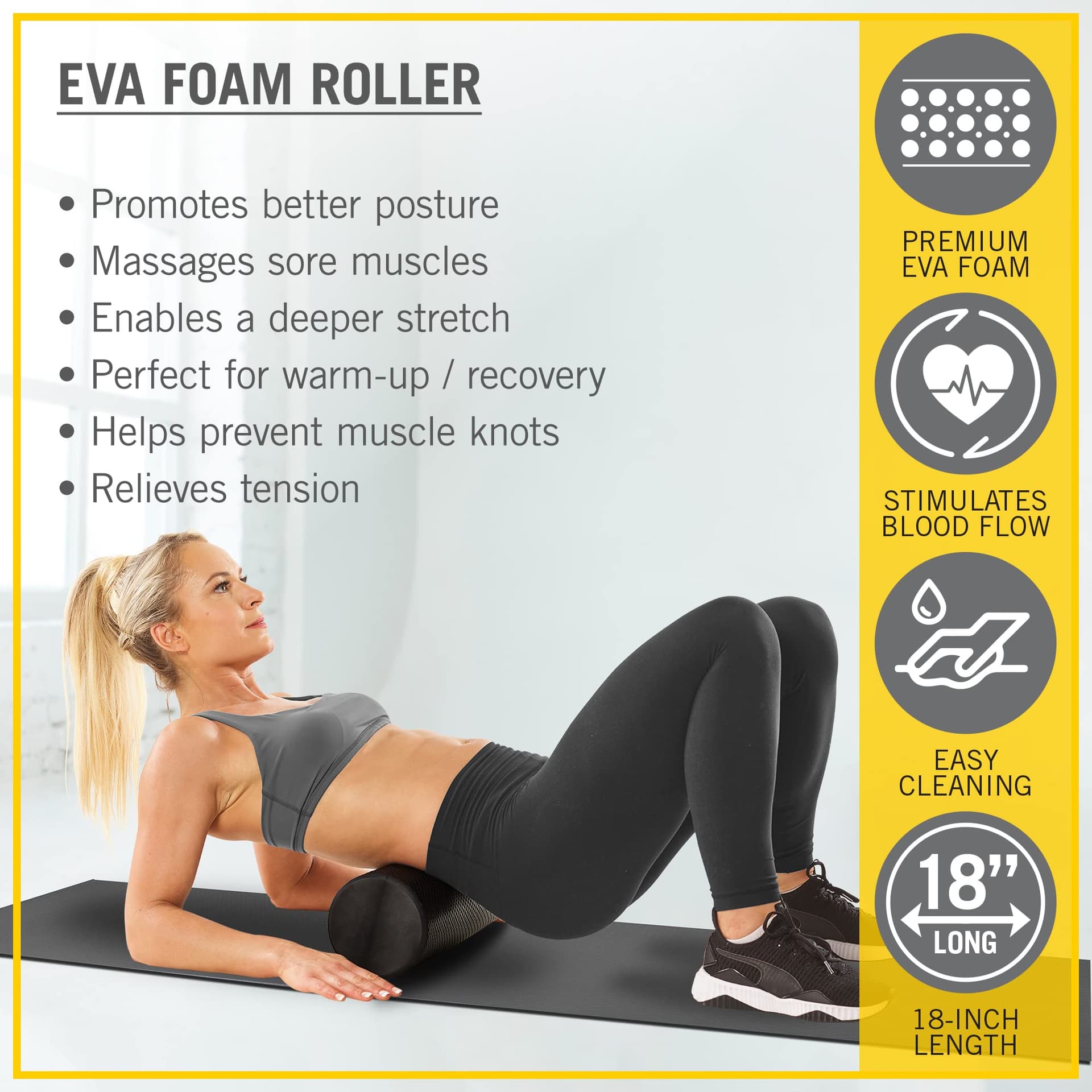 Everlast FIT 18-Inch Premium EVA Foam Roller – Bild 4
