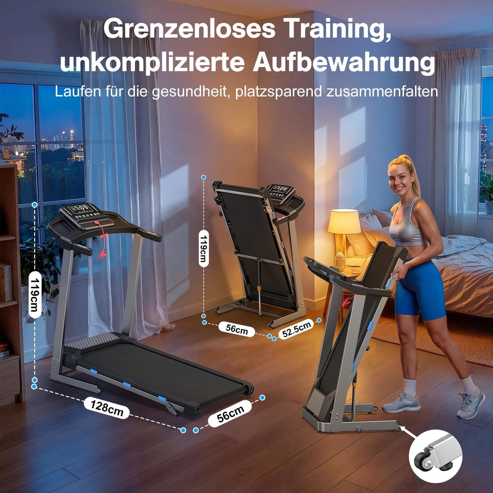 ZENRUN Laufband für Zuhause mit Steigung – Bild 3