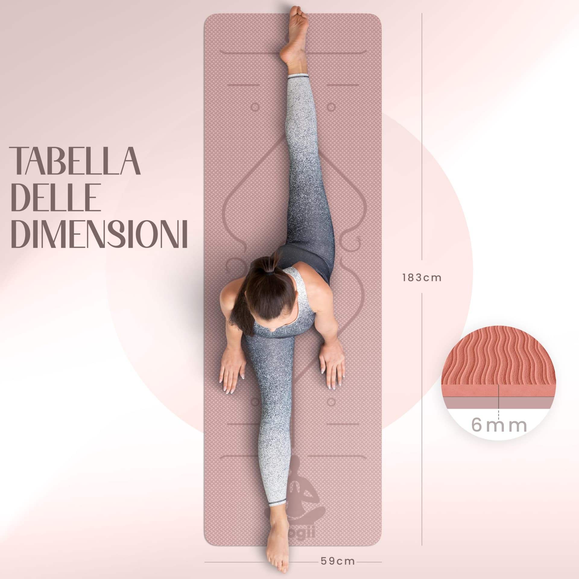 Yogii Tapis de Yoga 6 mm Antidérapant – Bild 8