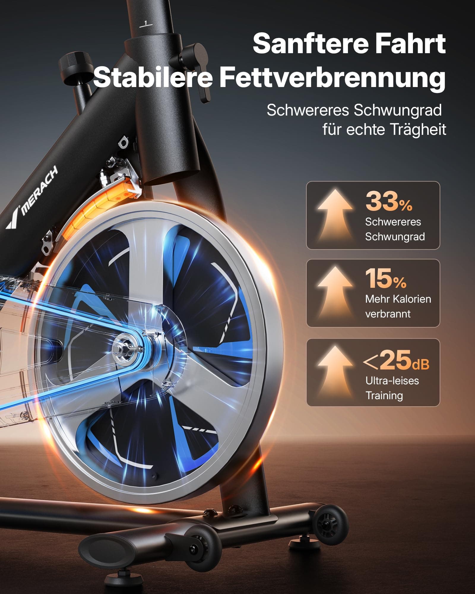 MERACH Heimtrainer Fahrrad mit Magnetischem Widerstand – Bild 3