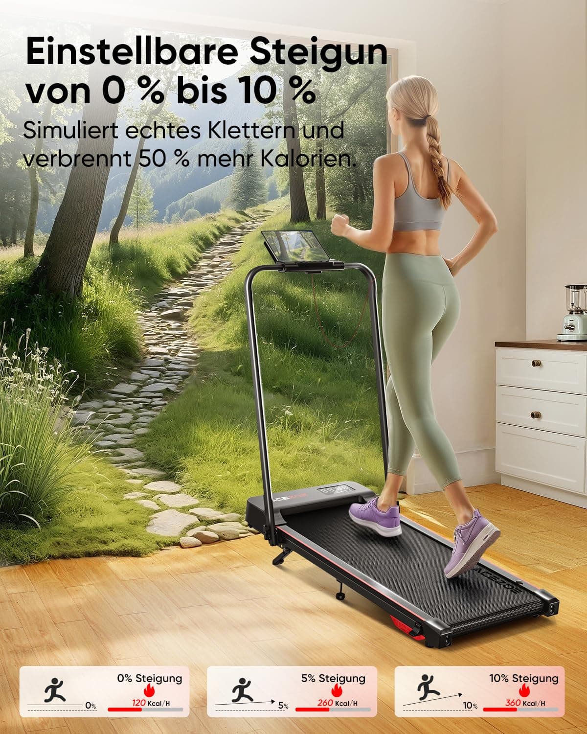 Acezoe 6 in 1 laufband für zuhause klappbar,Walking Pad mit – Bild 3